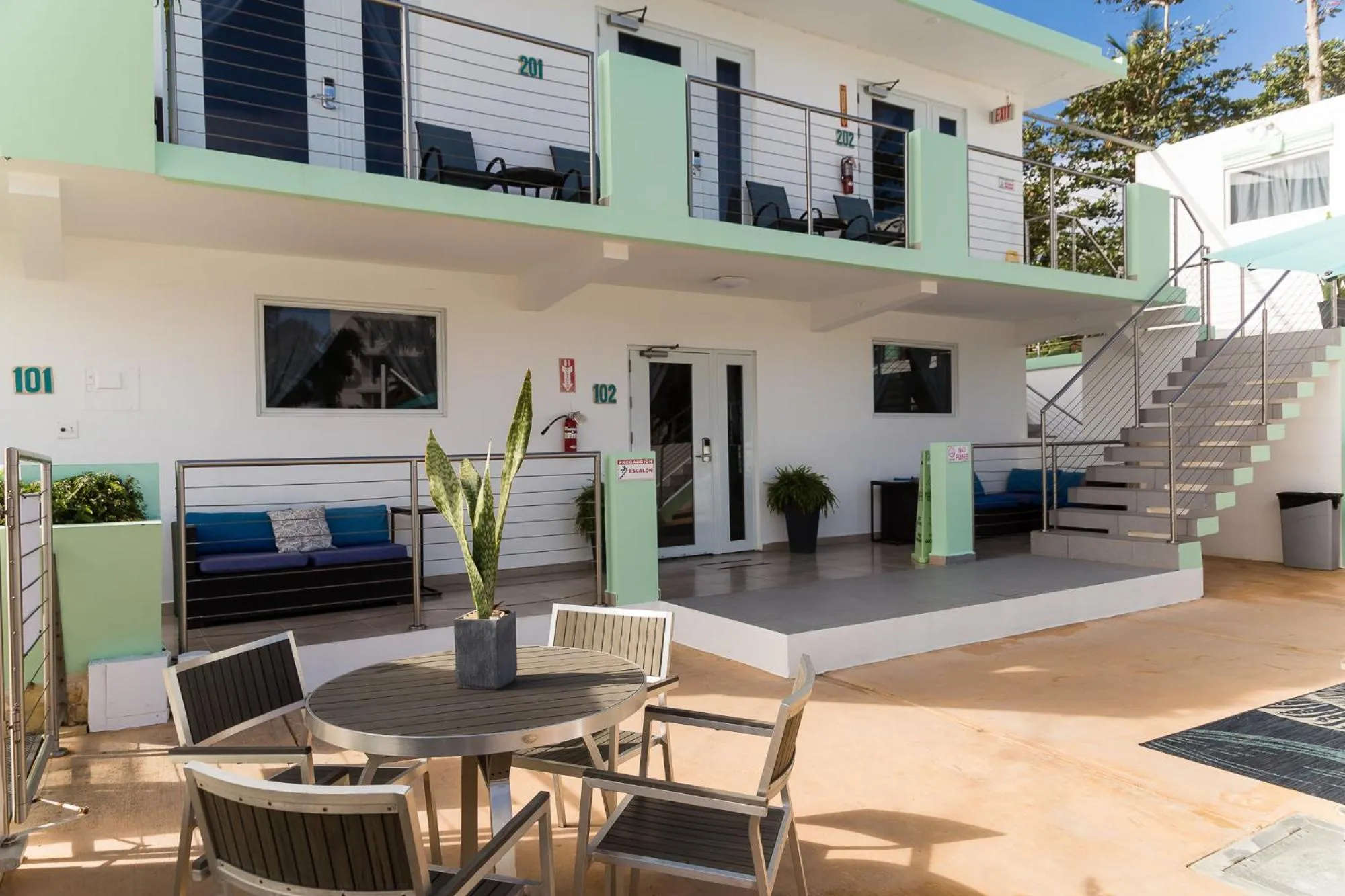Patio in Casa Verde Hotel - Steps to the Beach, Pool, Restaurant & Bar