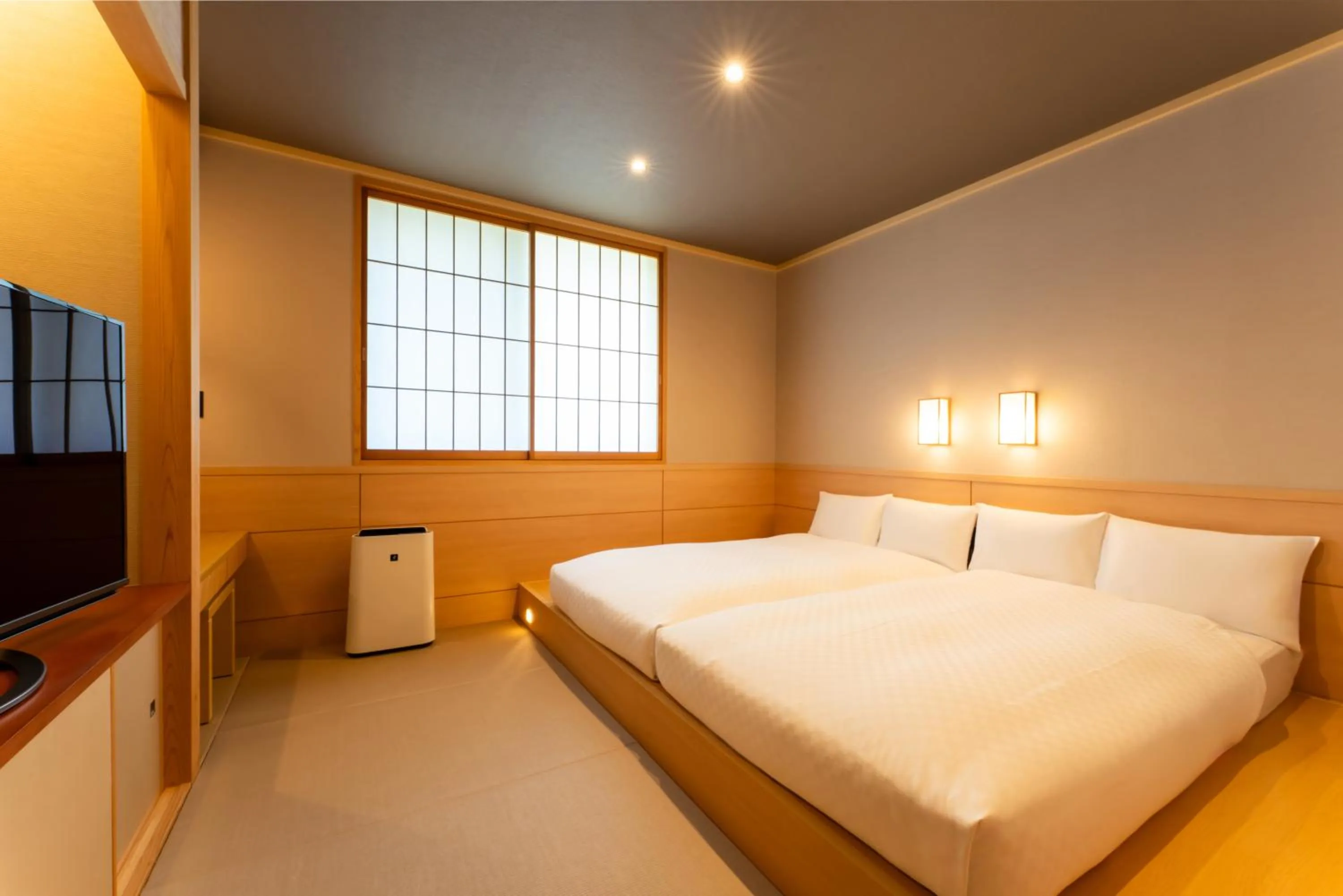 Bed in Temple Town Hotel WAQOO Horyuji