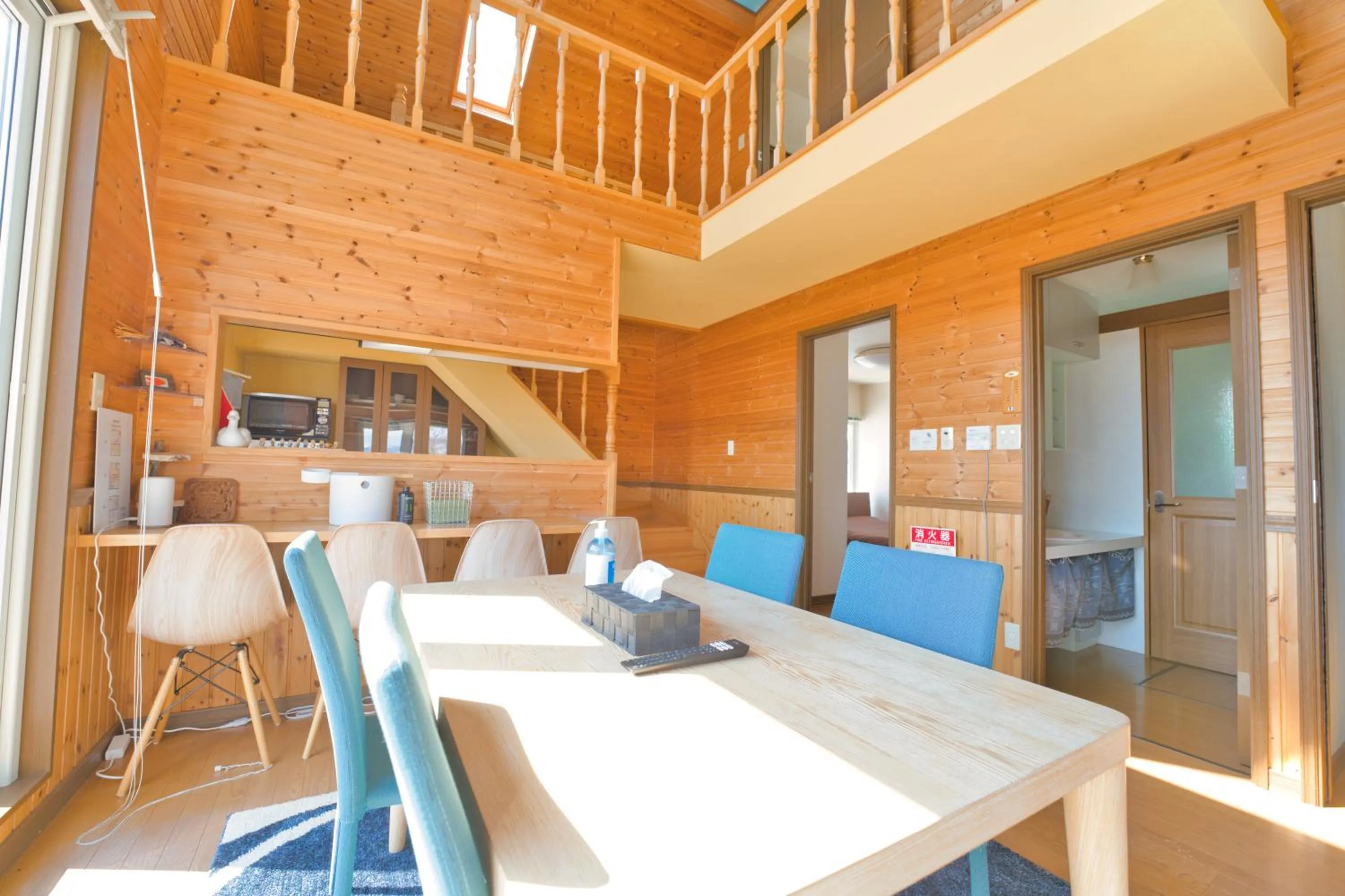Dining area in LAKE TOYA Great view log cabin
