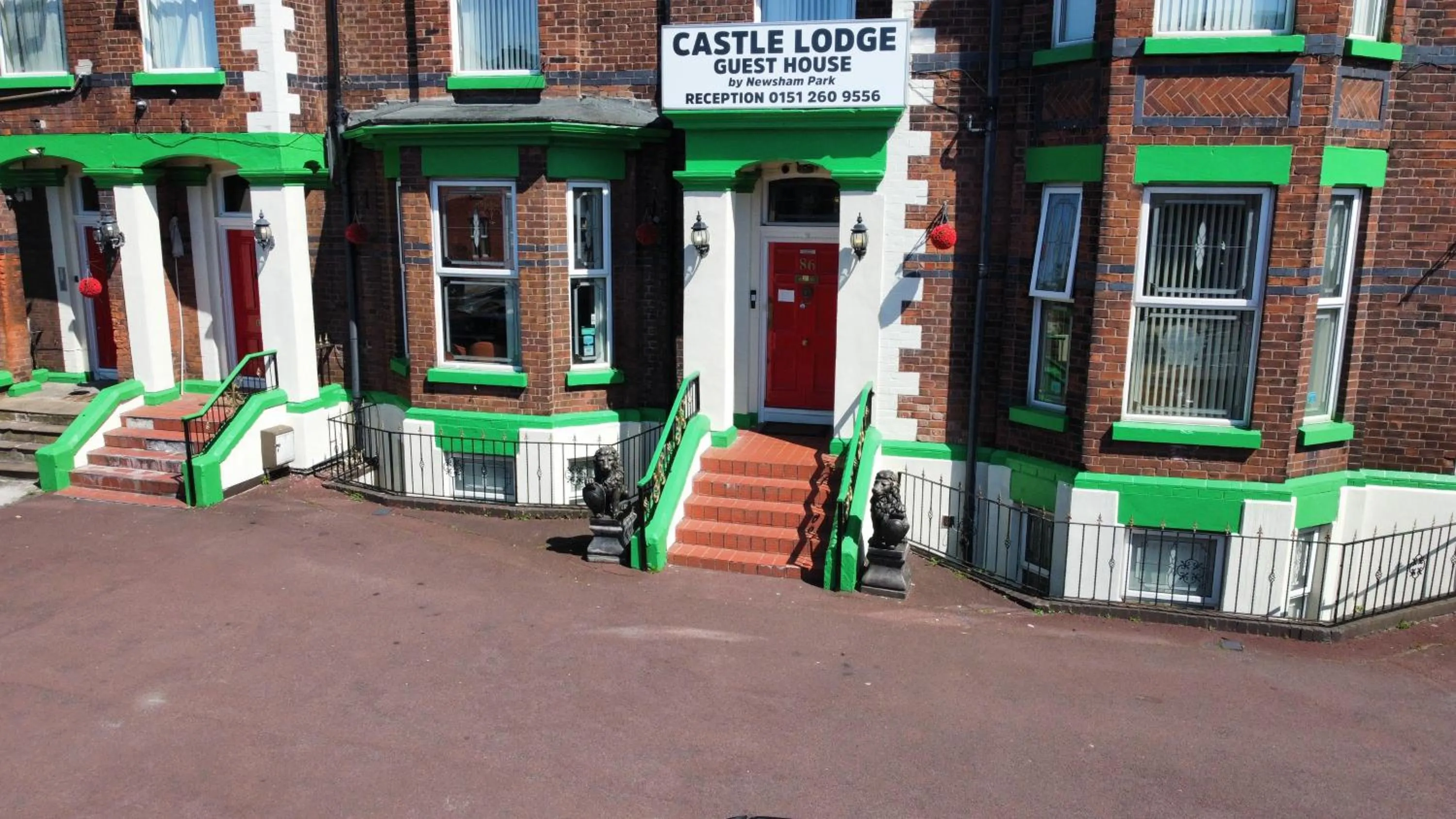 Facade/entrance in Castle Lodge Guest House 86-88 Sheil Rd L6 3AF