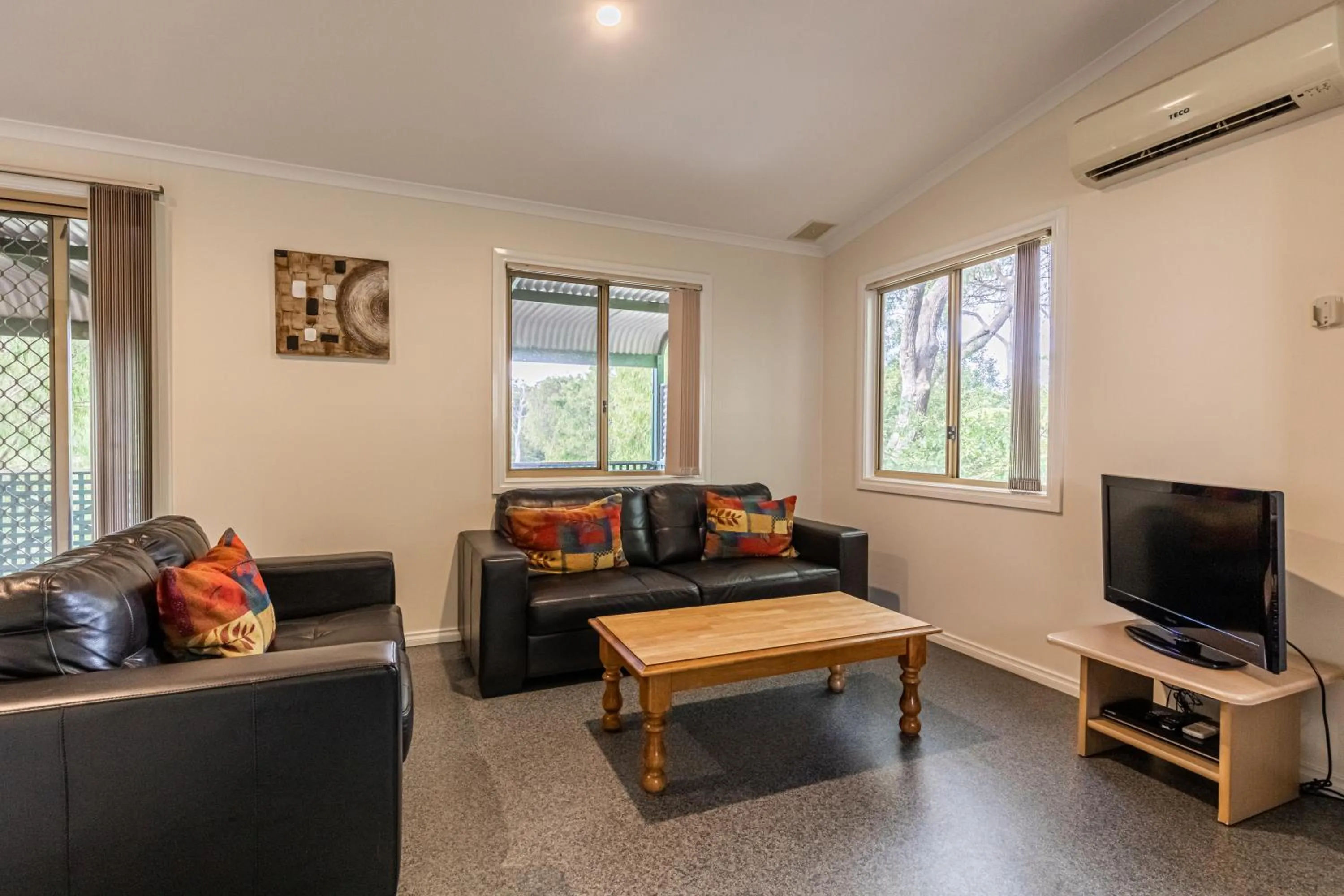 Living room in Riverview Tourist Park