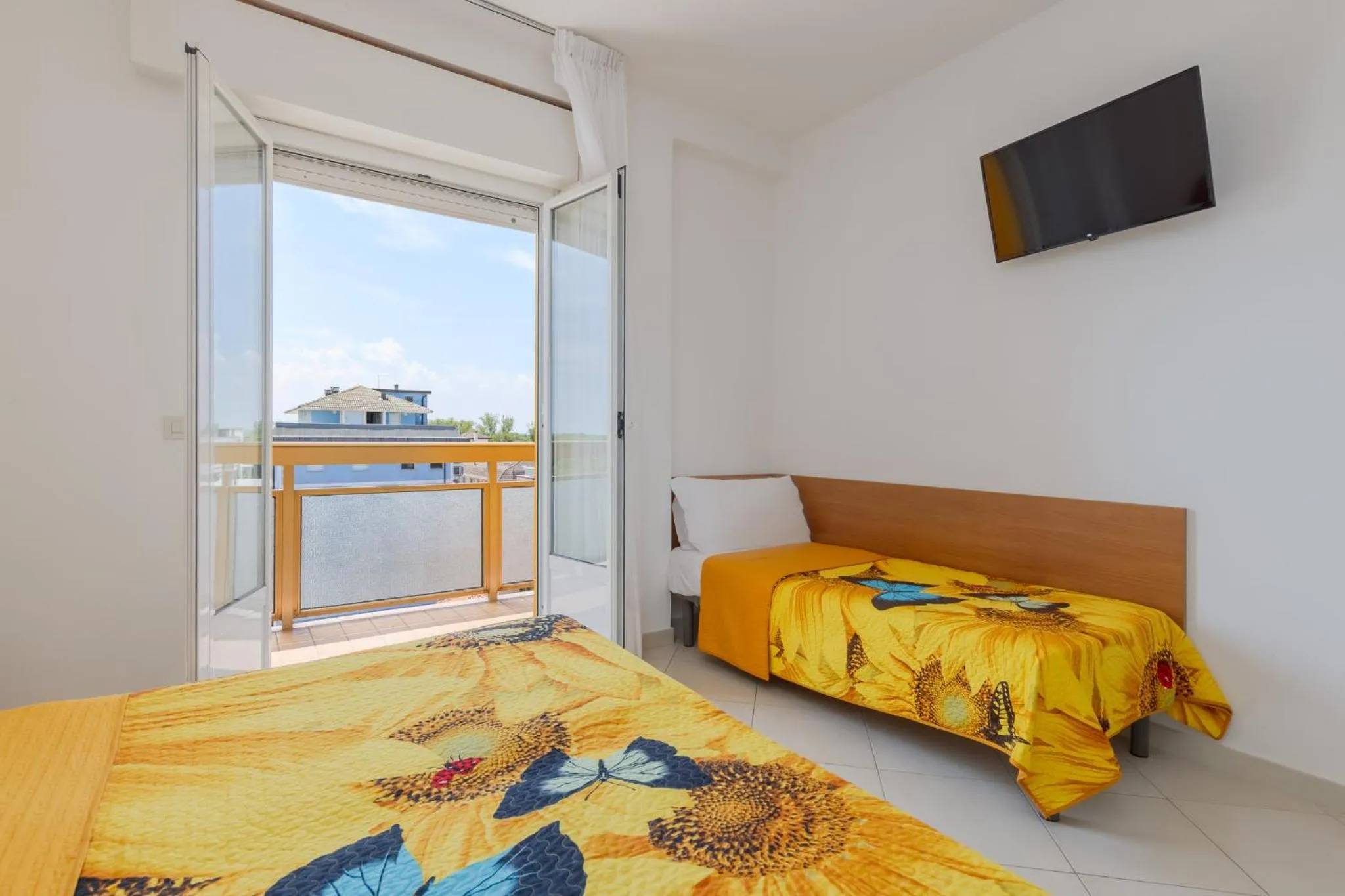 Balcony/Terrace, Bed in Hotel Sole