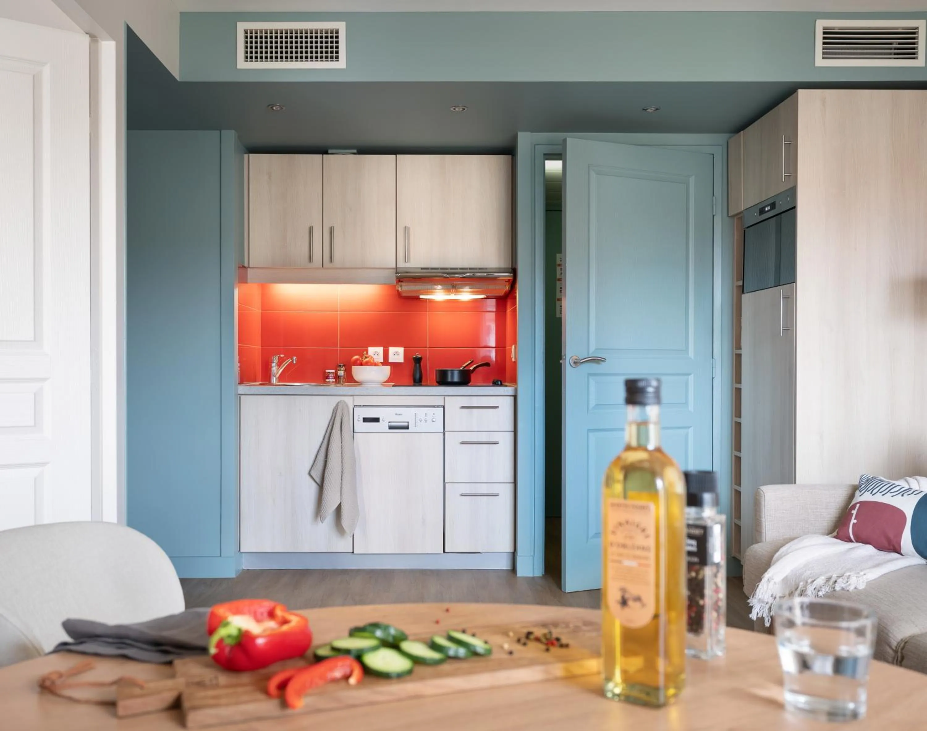 Kitchen or kitchenette in Résidence Pierre & Vacances Premium Haguna