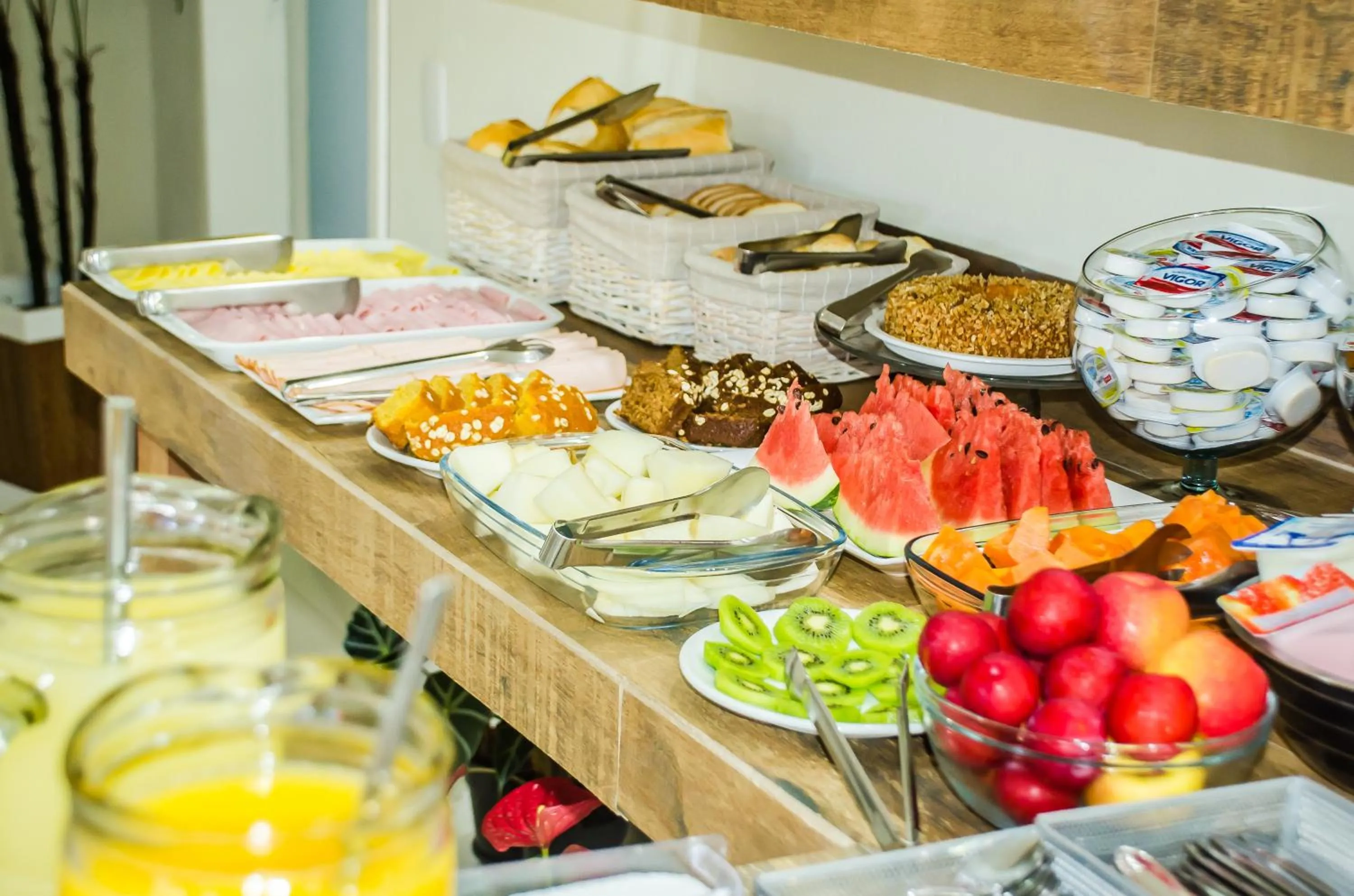 Continental breakfast in Pousada Pedra Rosa