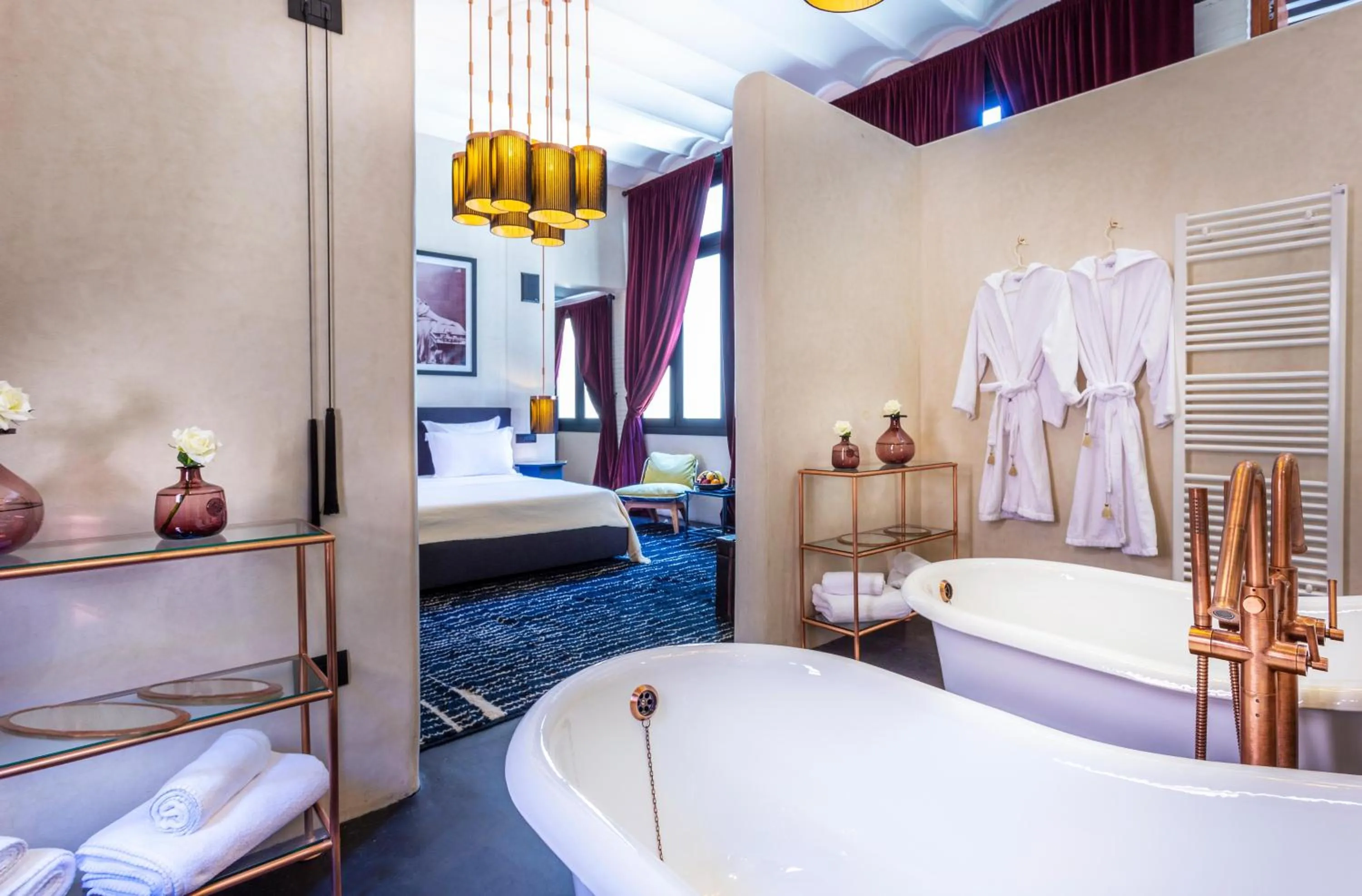 Bathroom, Bed in Riad Tajania