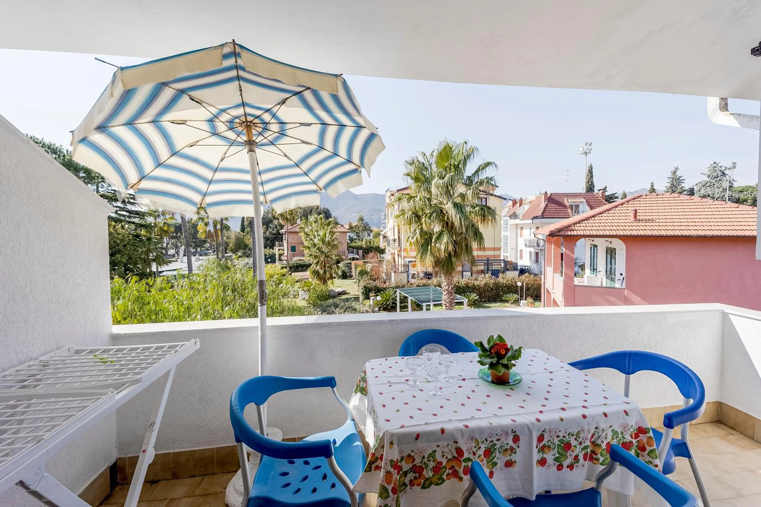 Balcony/Terrace in Loano Apartment Pool & Garden