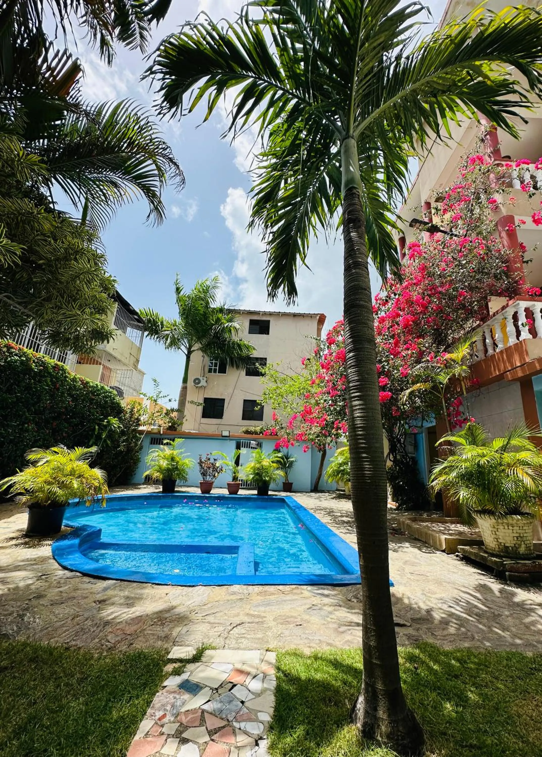 Garden view in Aparthotel Michaela