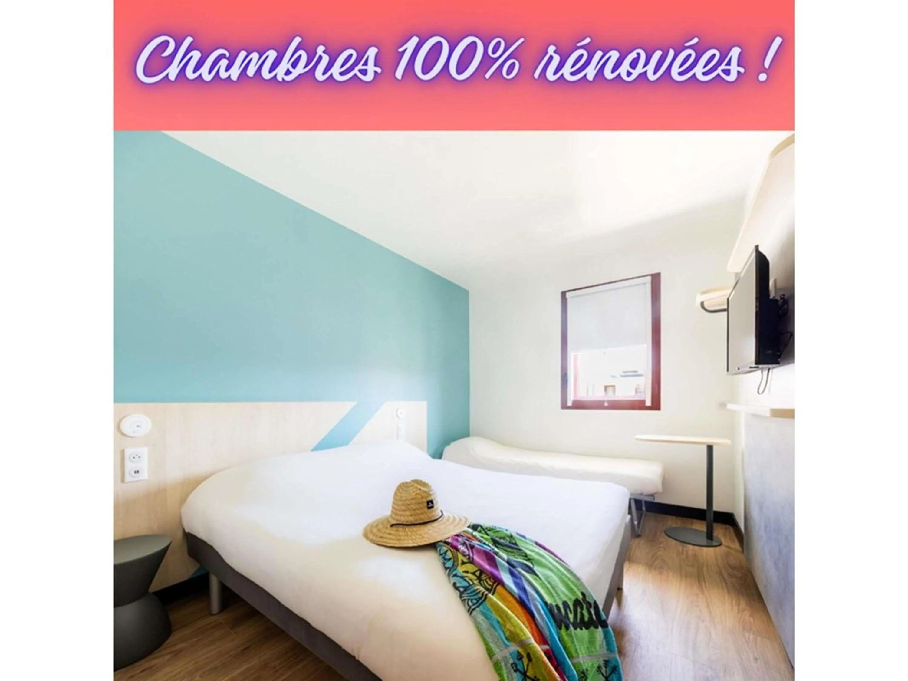 Bedroom, Bed in ibis budget Perpignan Centre Rénové en 2025