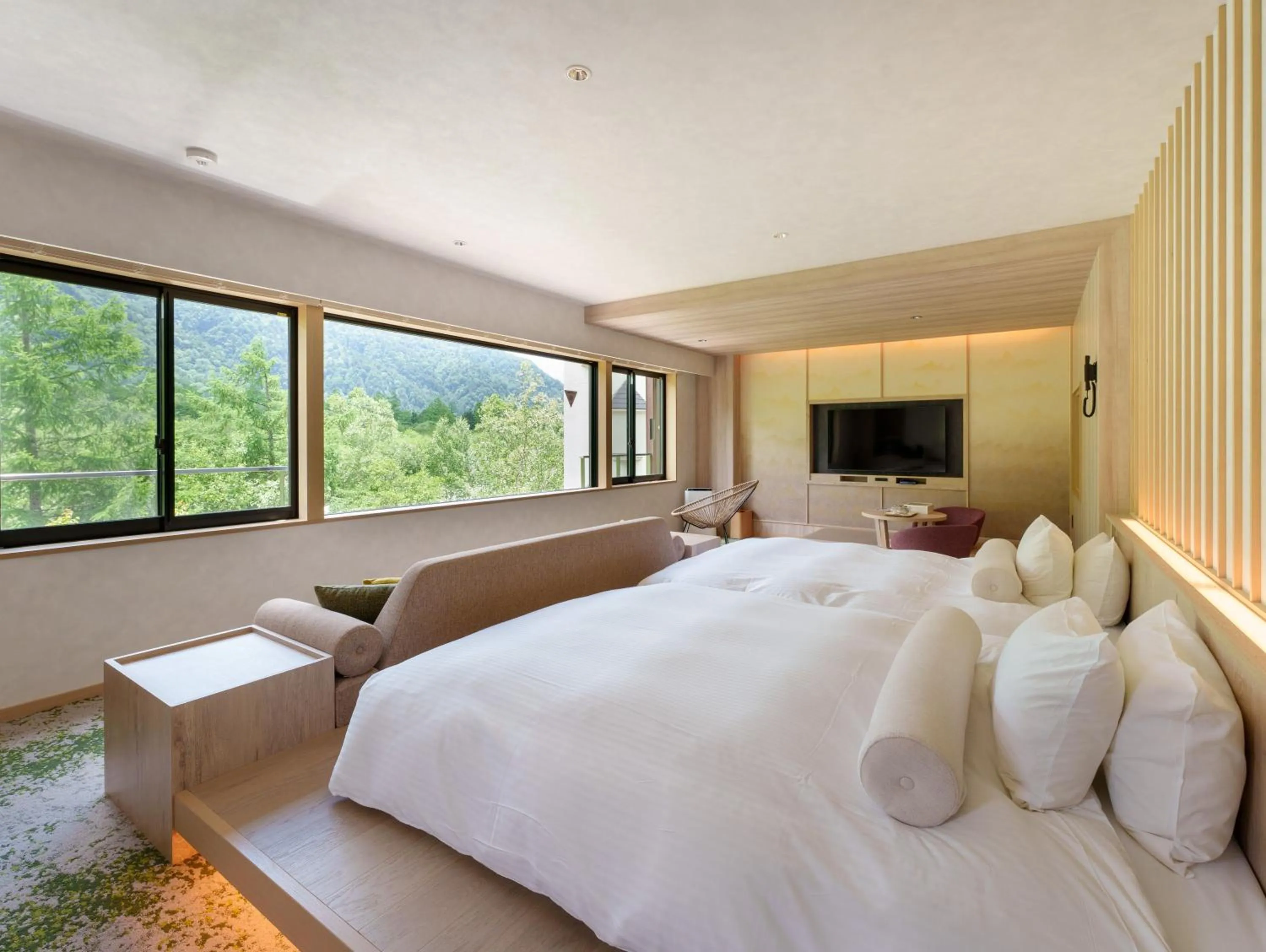 Bed in Kamikochi Lemeiesta Hotel