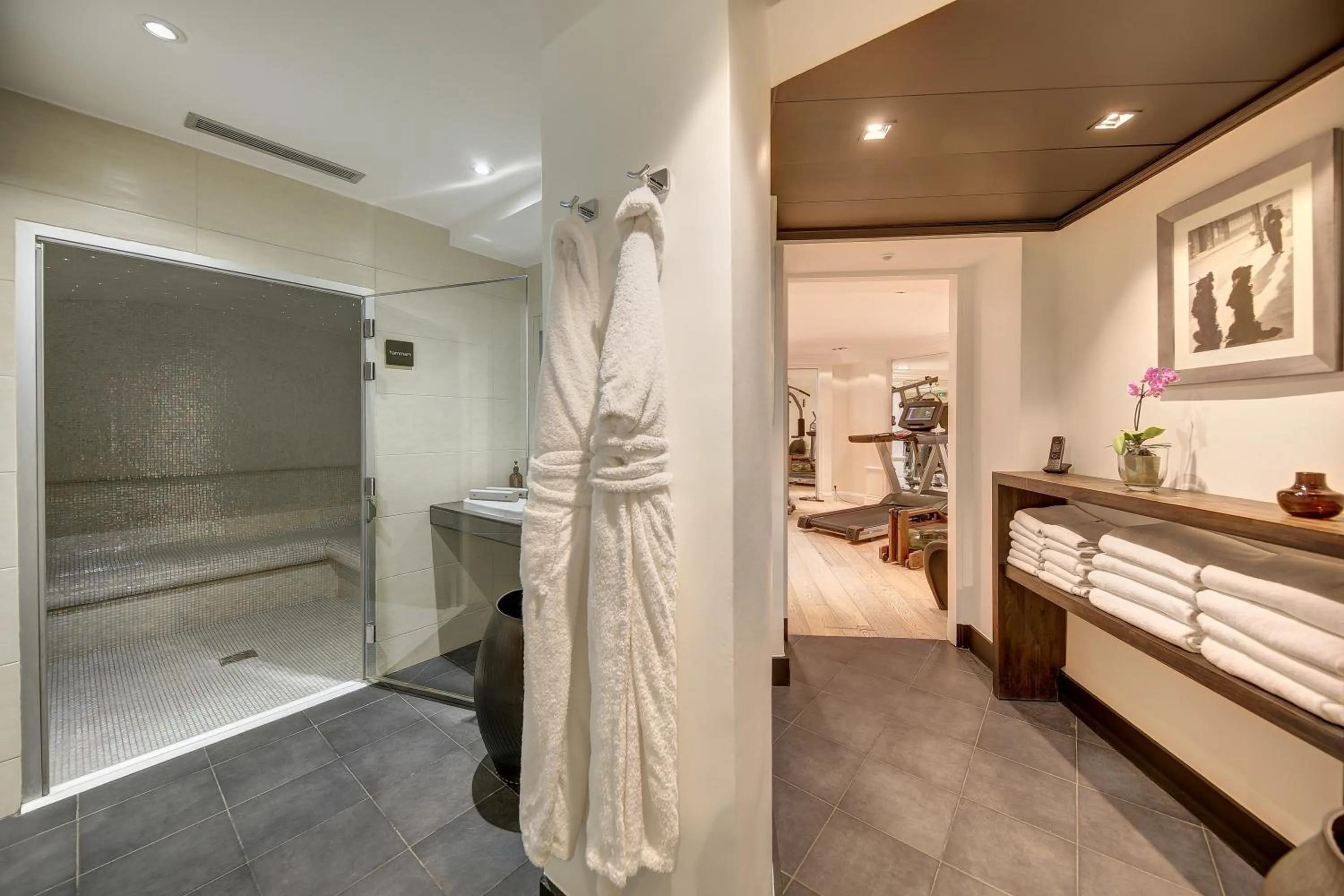 Steam room in Chalgrin Boutique Hotel