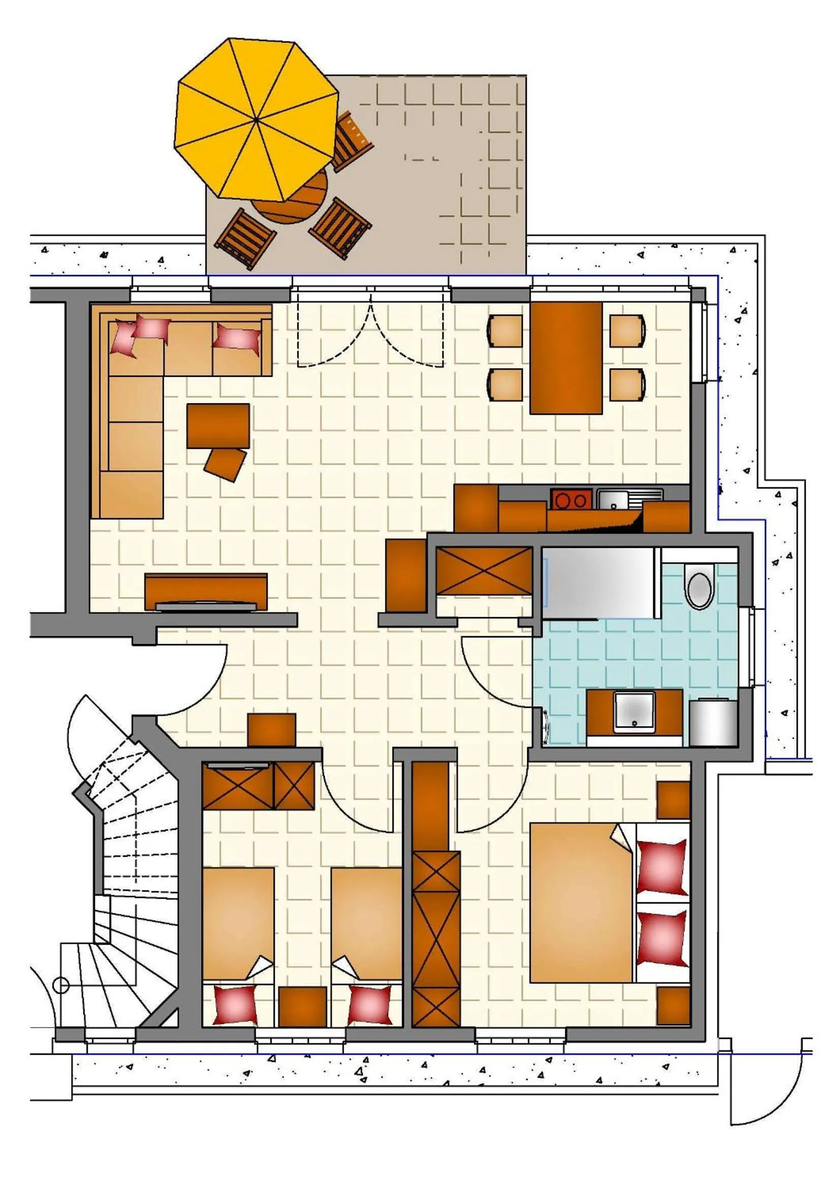 Two-Bedroom Apartment in Am Horizont No 3 für 2-4 Pers, 2 Schlafz, Garten, Strandkorb, Grill, Parkplatz, am Haus