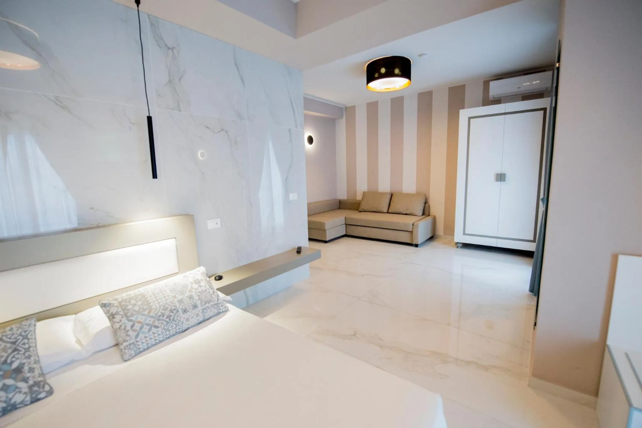 Living room, Bed in Milazzo Aeolian Sea Port B&B