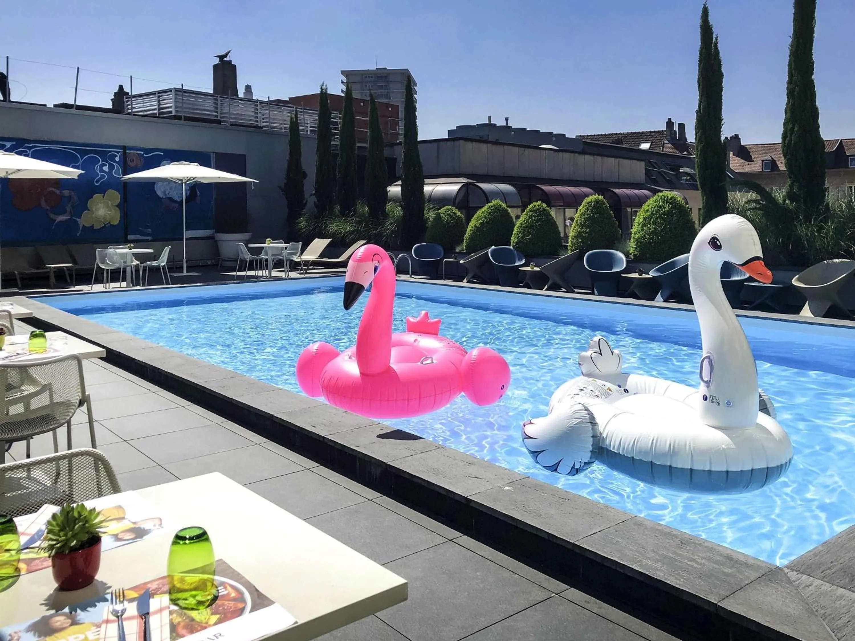 Pool view in Novotel Metz Centre