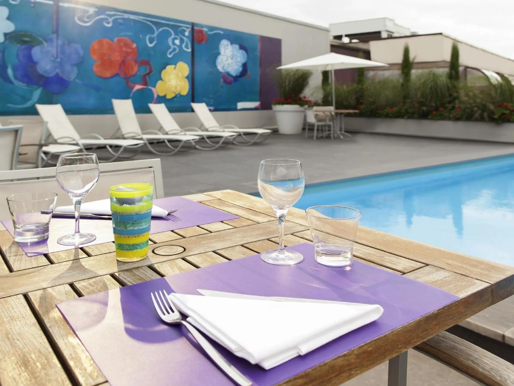 Pool view in Novotel Metz Centre