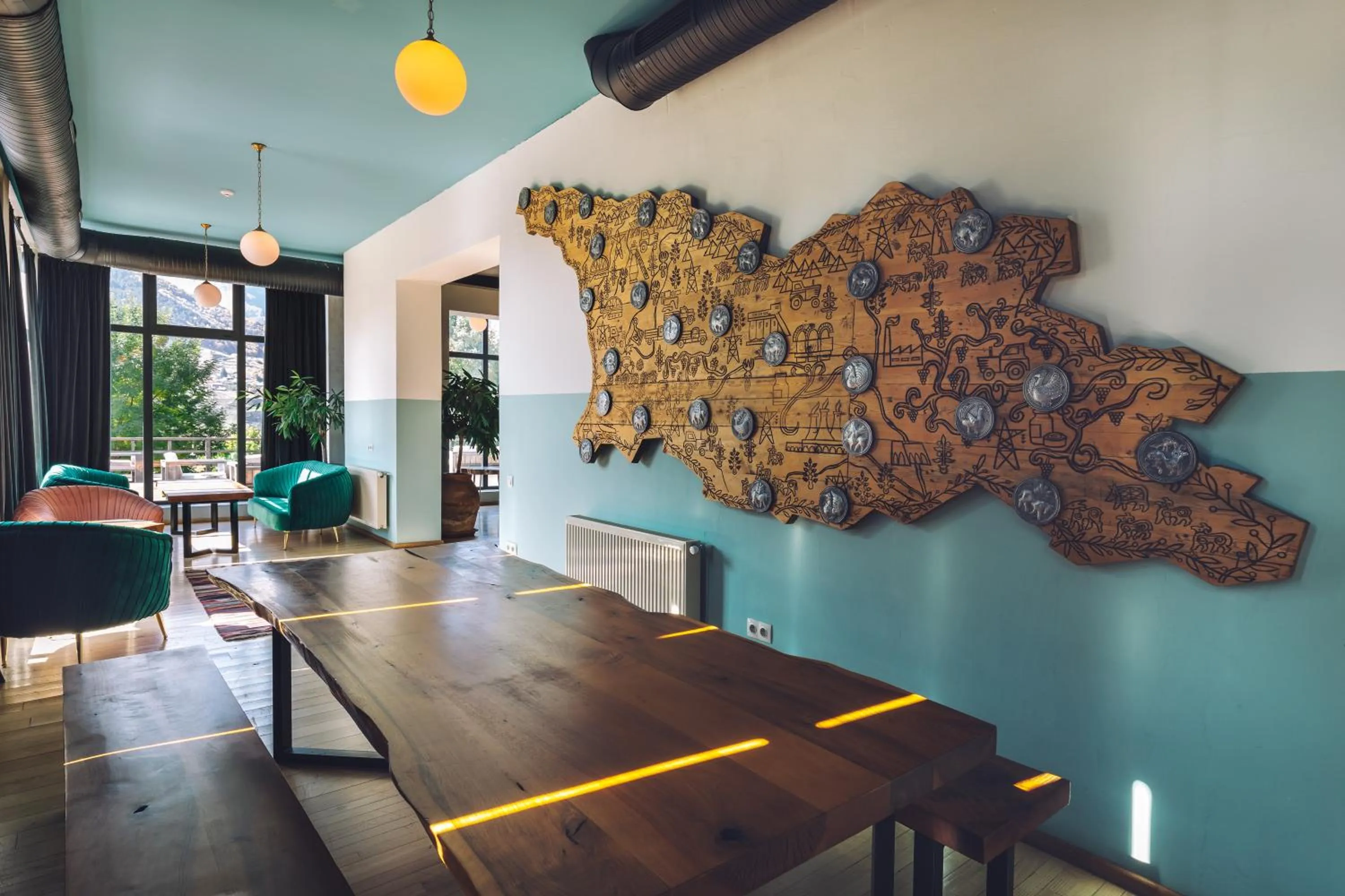 Seating area in Intourist Kazbegi