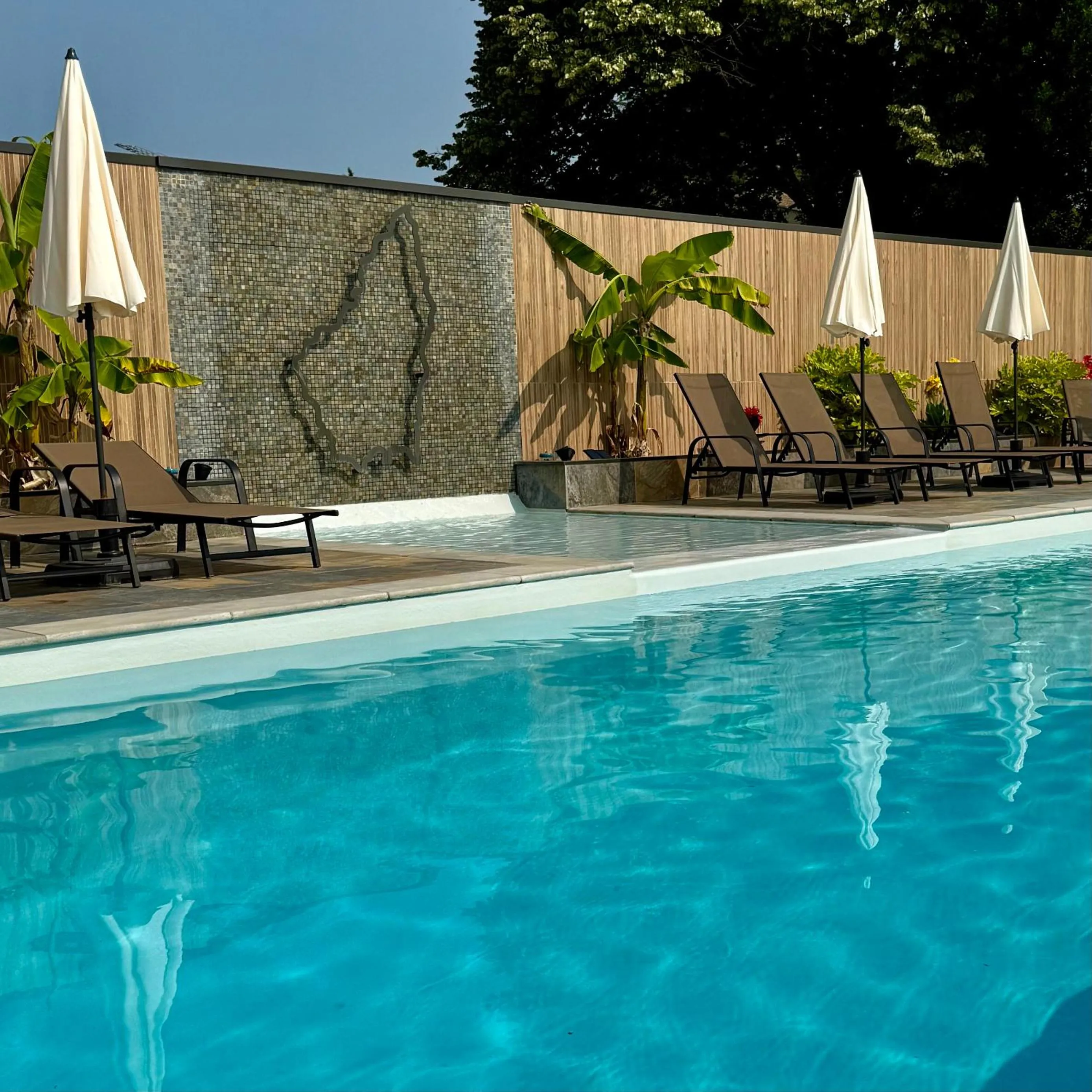Swimming pool in Logis Hôtel Restaurant Bellevue