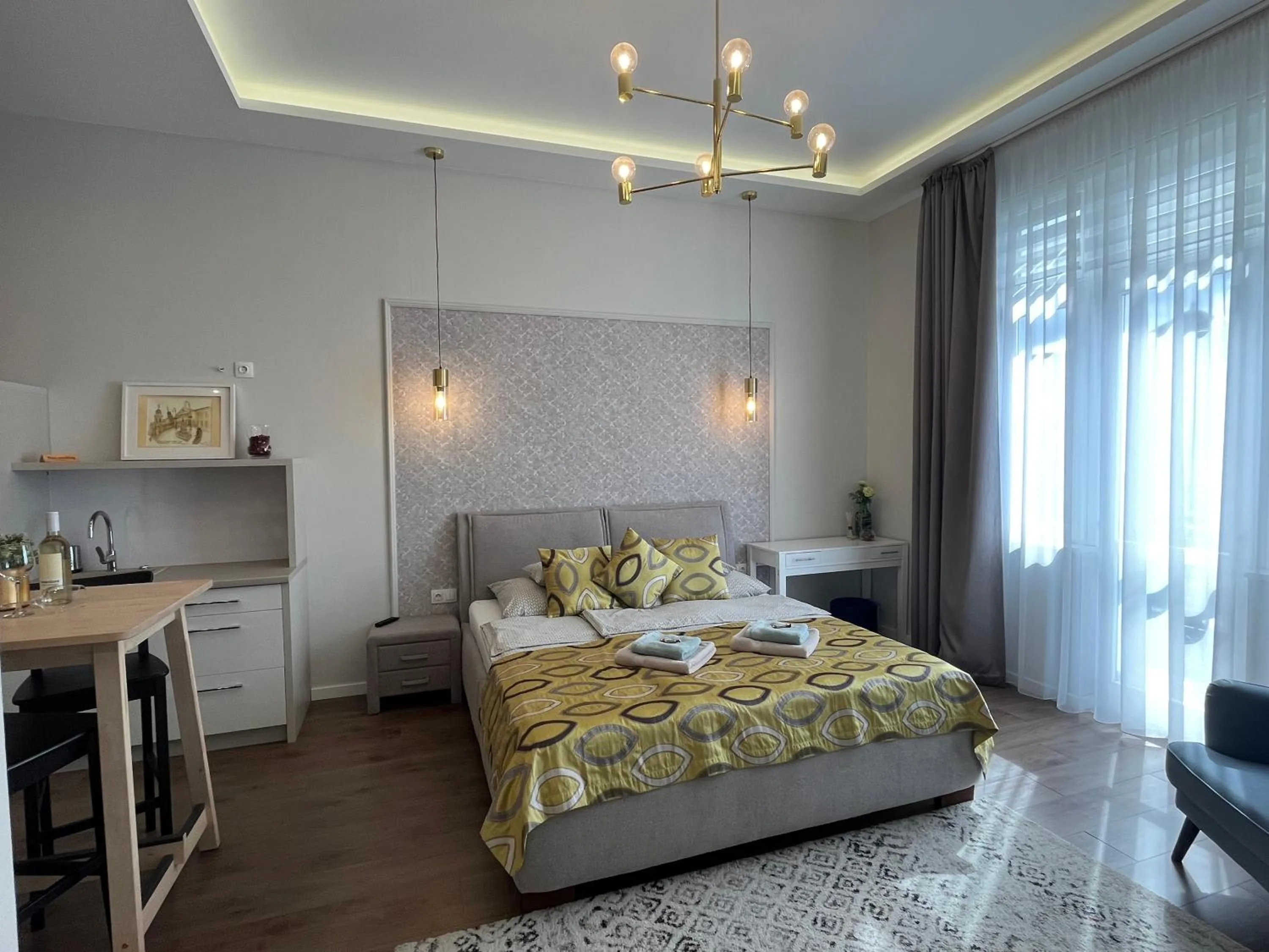 Bed in Visit Debrecen Apartman