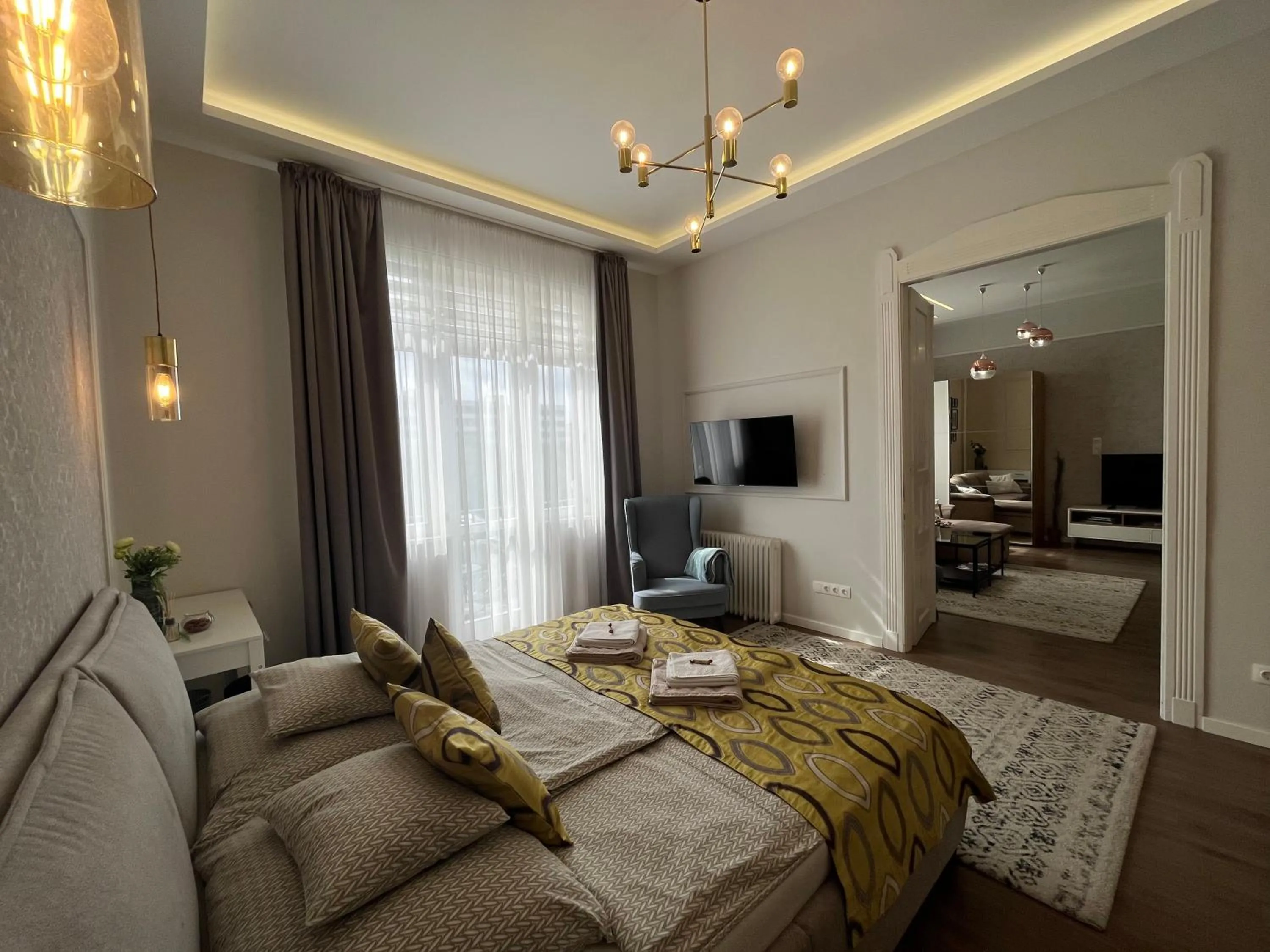 Bed in Visit Debrecen Apartman