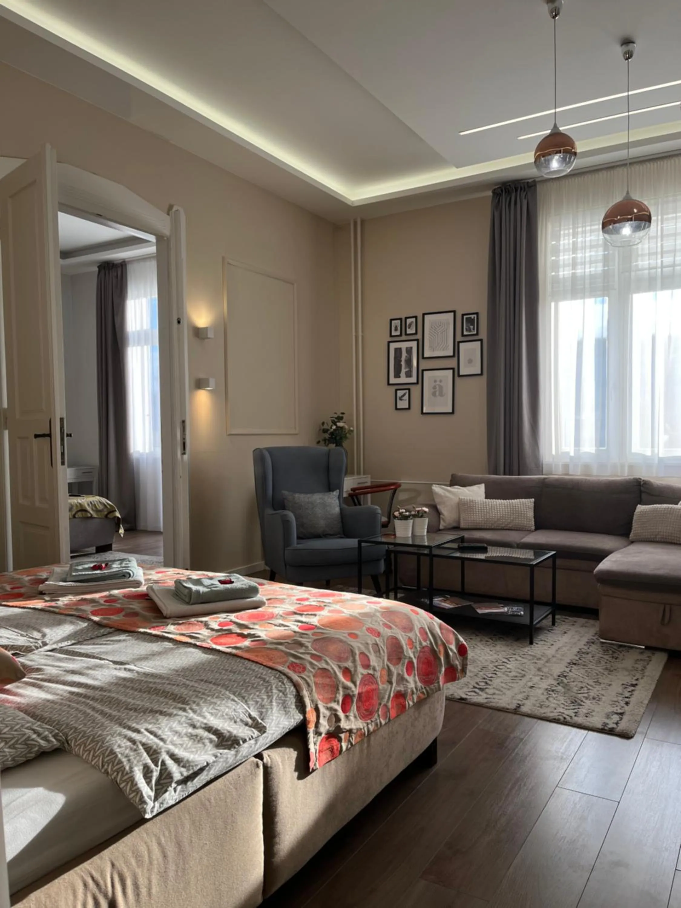 Bed in Visit Debrecen Apartman