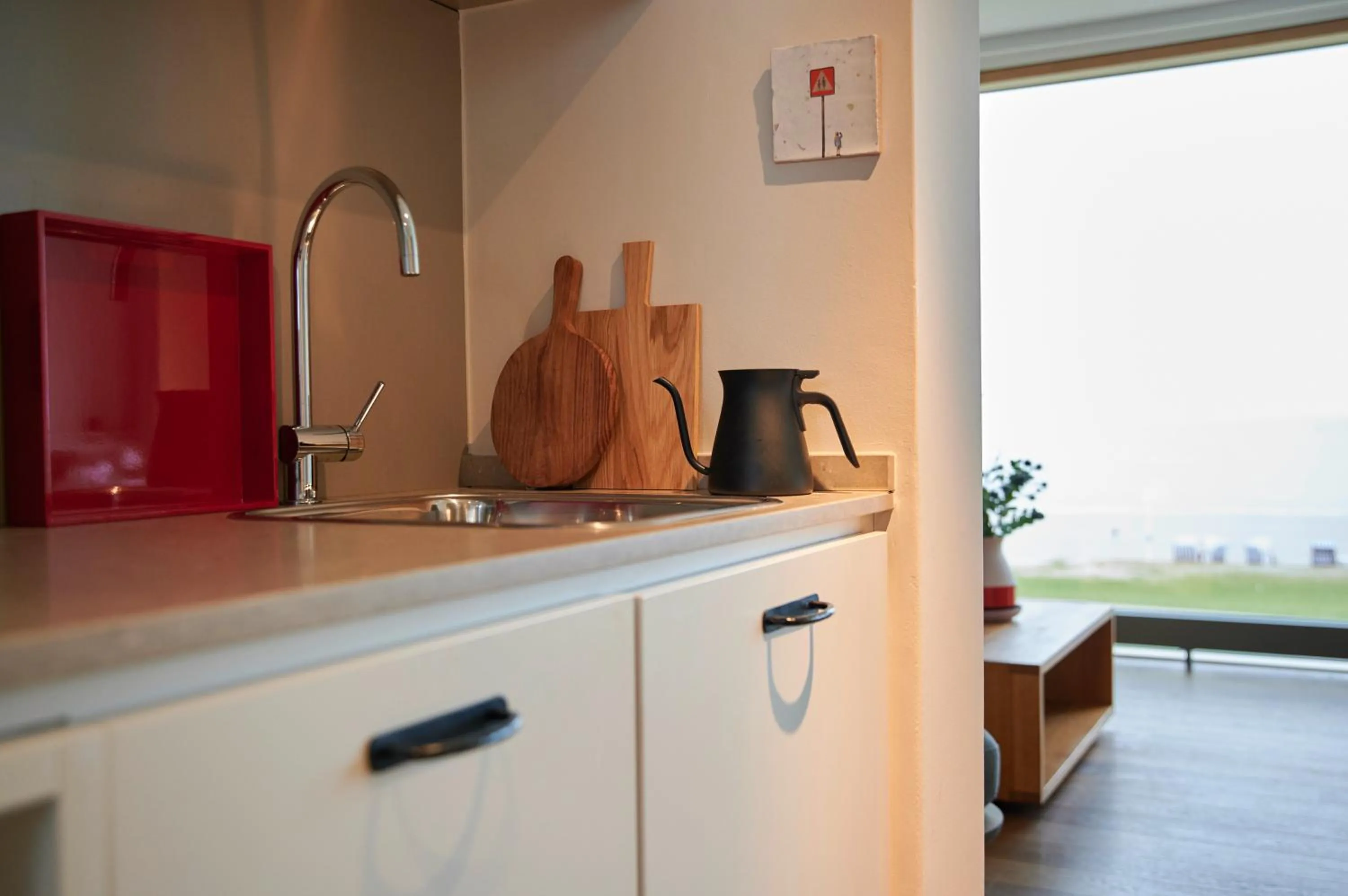 Kitchen or kitchenette in Hotel Haus am Meer