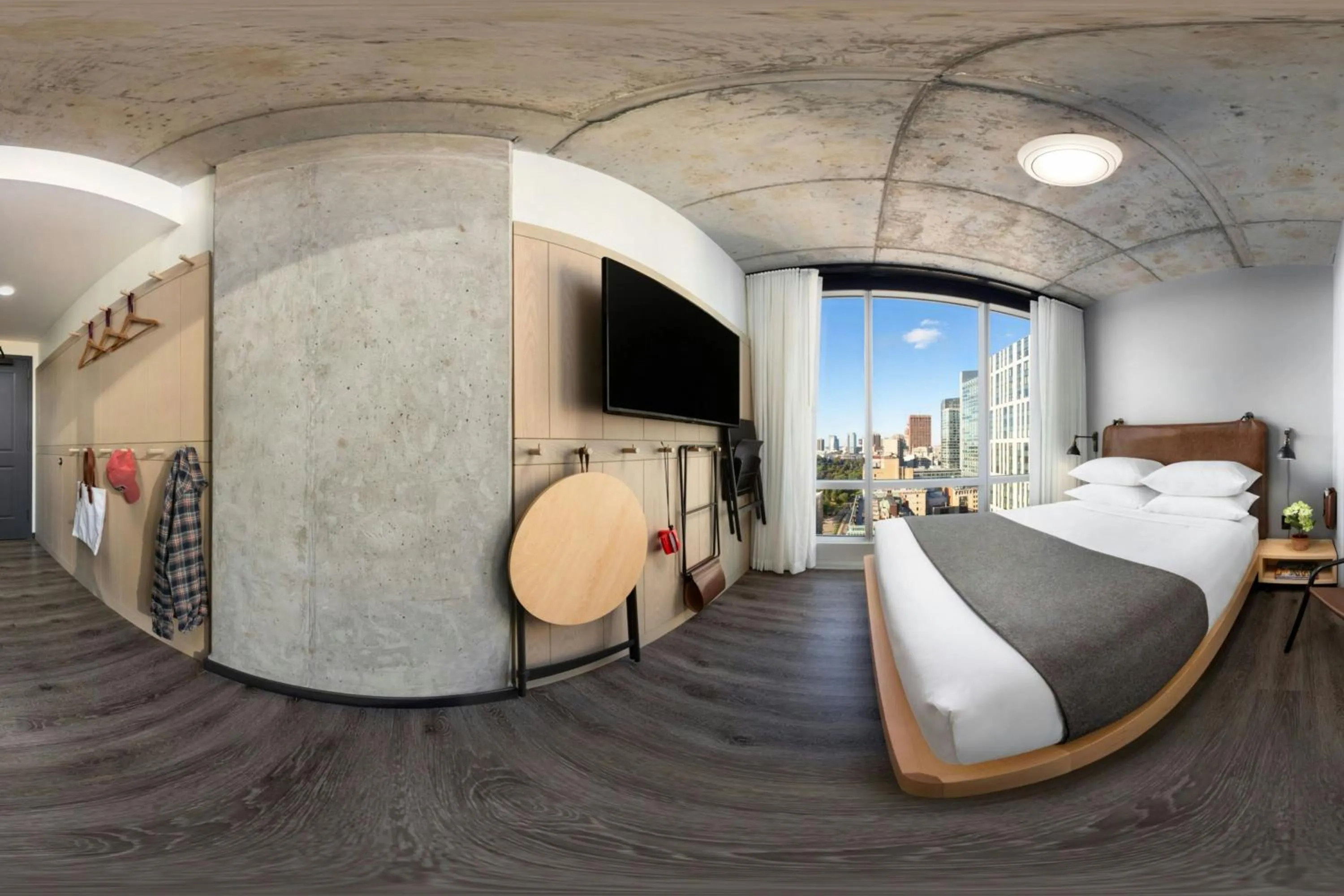 Photo of the whole room, Bed in Moxy Boston Downtown