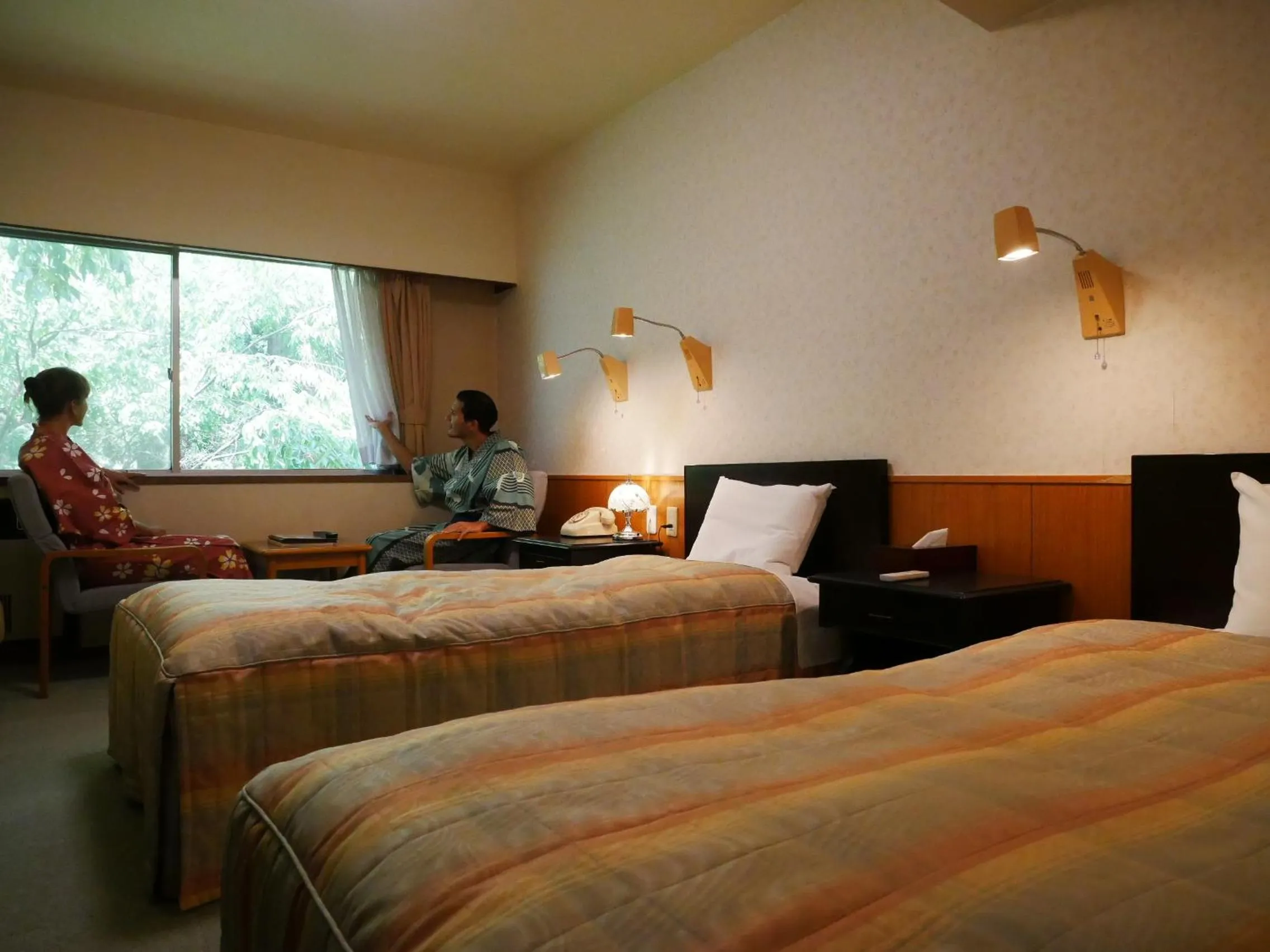 Bed in Ichirino Kogen Hotel Roan