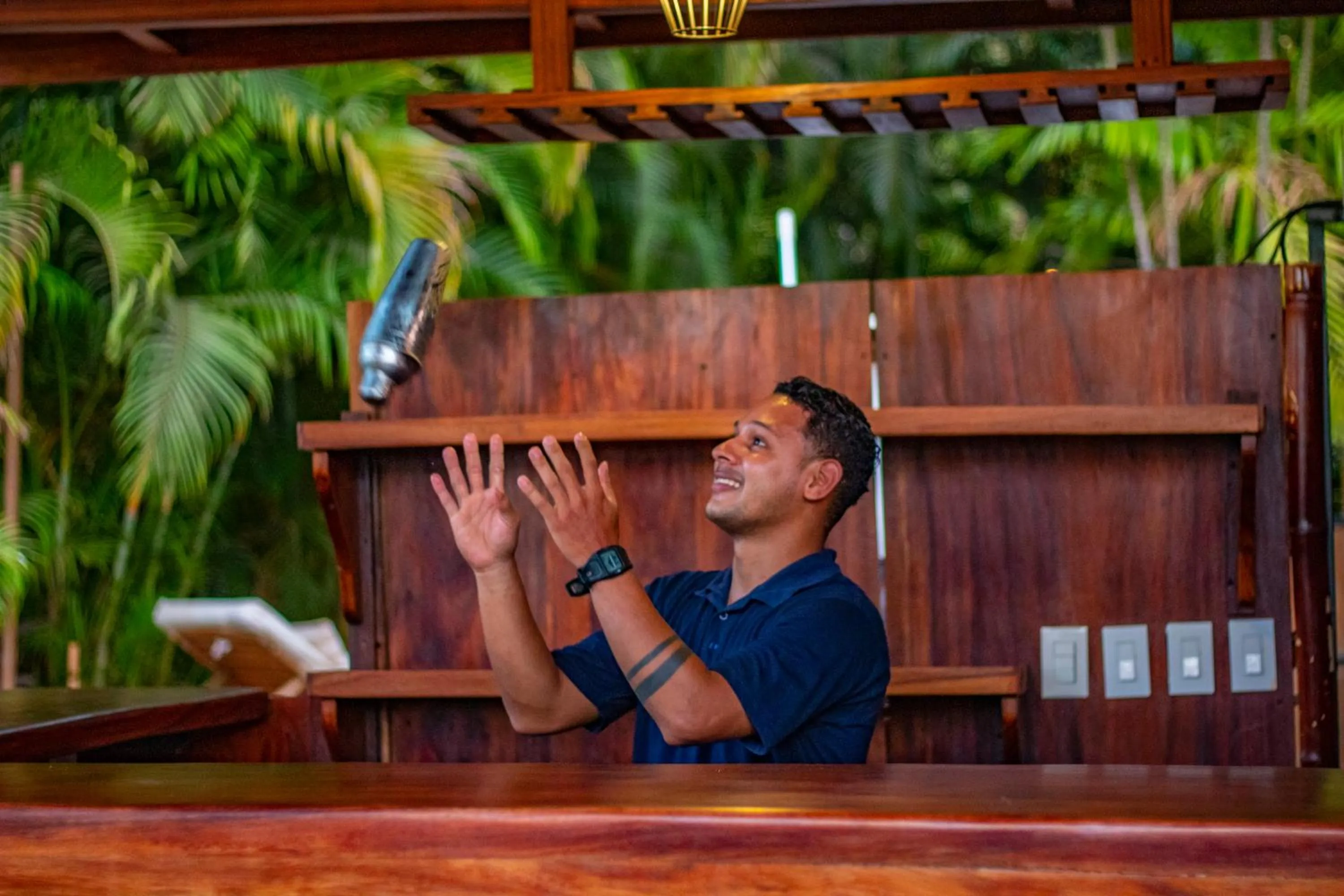 Staff in Cafe Playa Negra Hotel