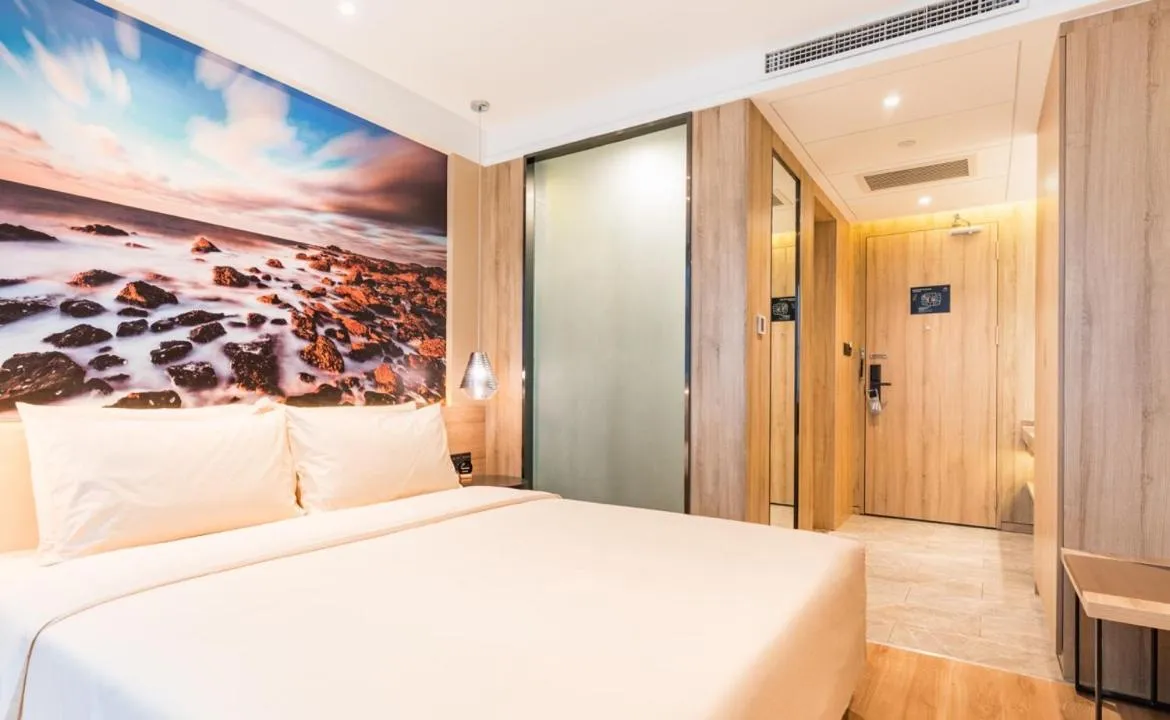 Bed in Atour Hotel Weihai City Center