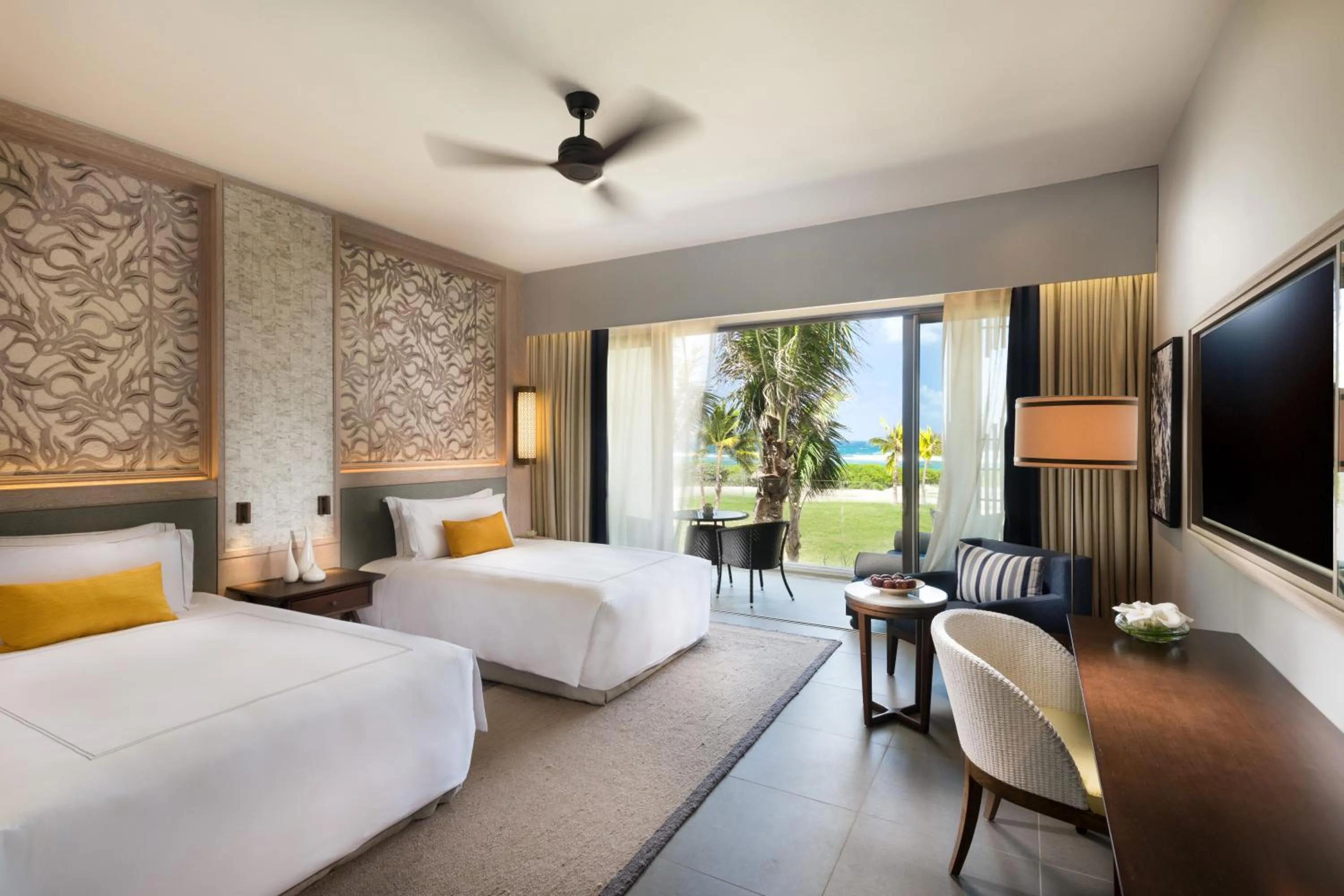 View (from property/room), Bed in Anantara Iko Mauritius Resort & Villas