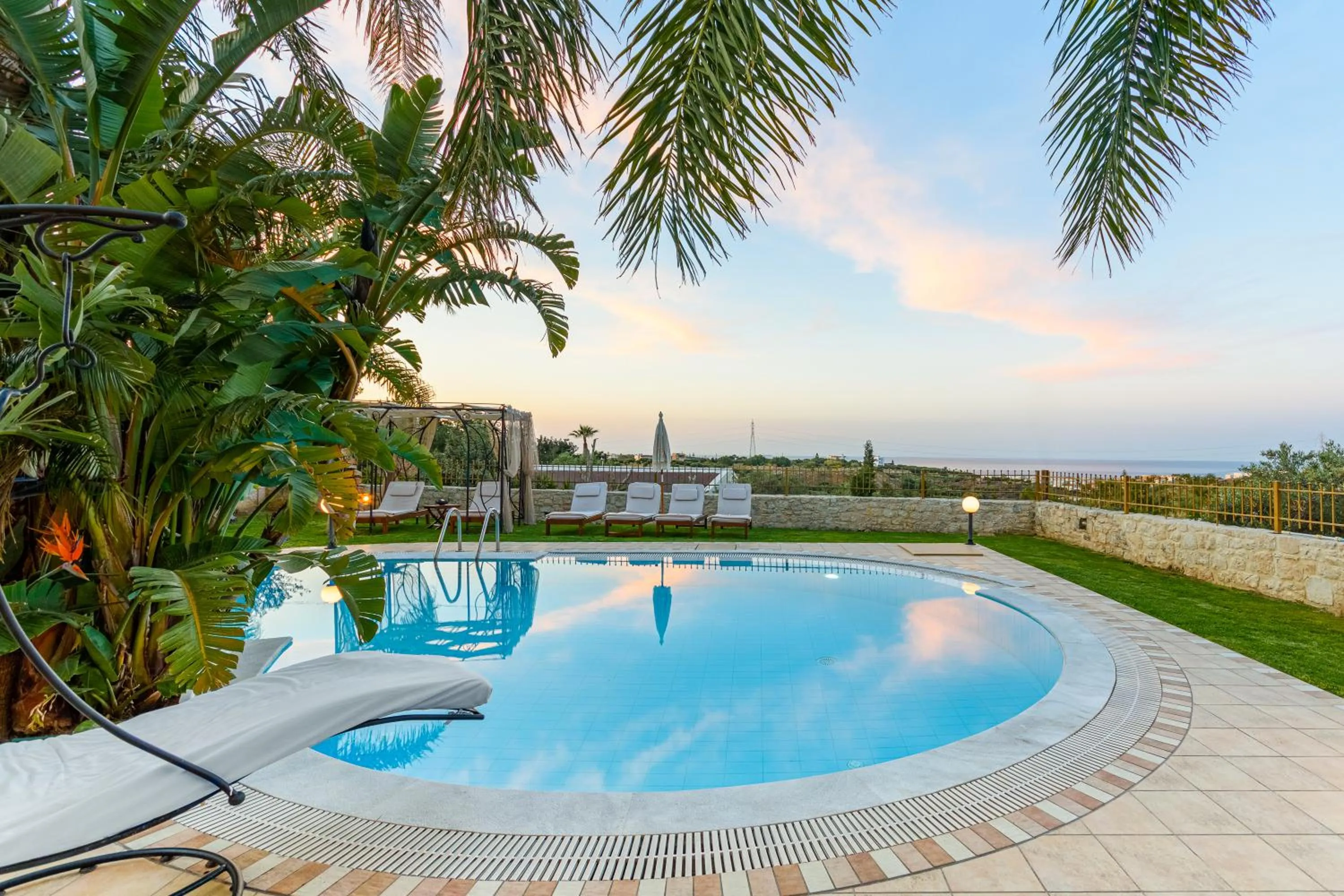 Pool view in Pandora Villas
