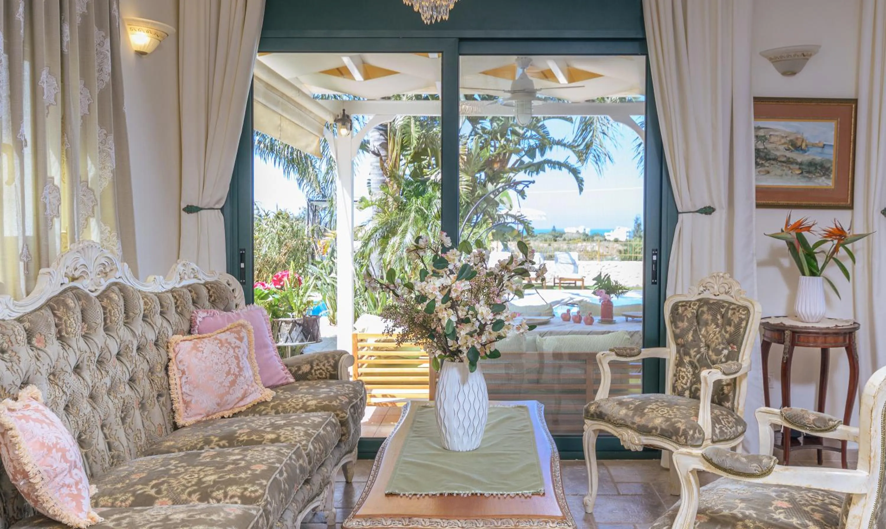 Seating area in Pandora Villas