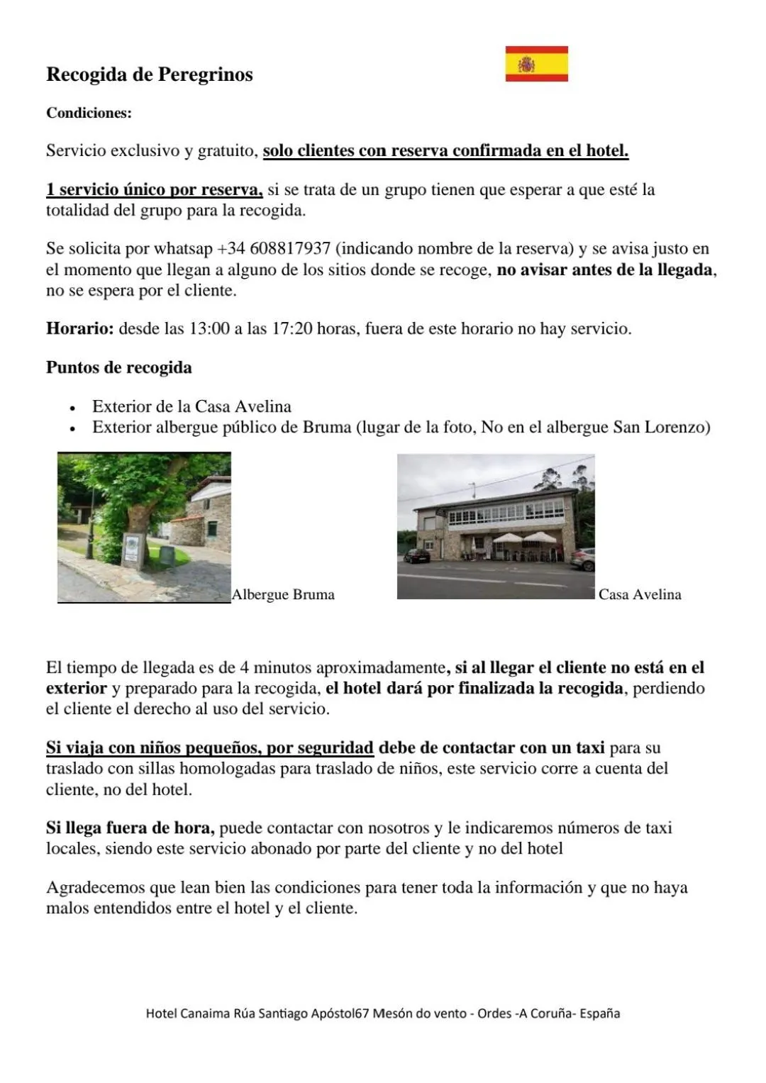 Hotel Canaima Bruma 1,5 k Camino