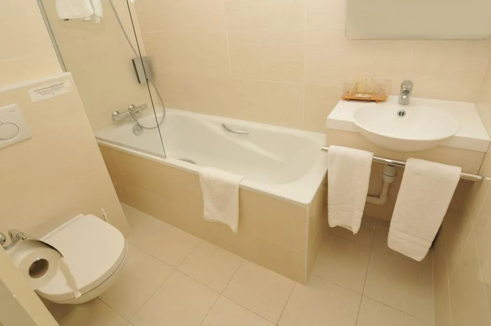 Shower in Hôtel Restaurant La Forestière