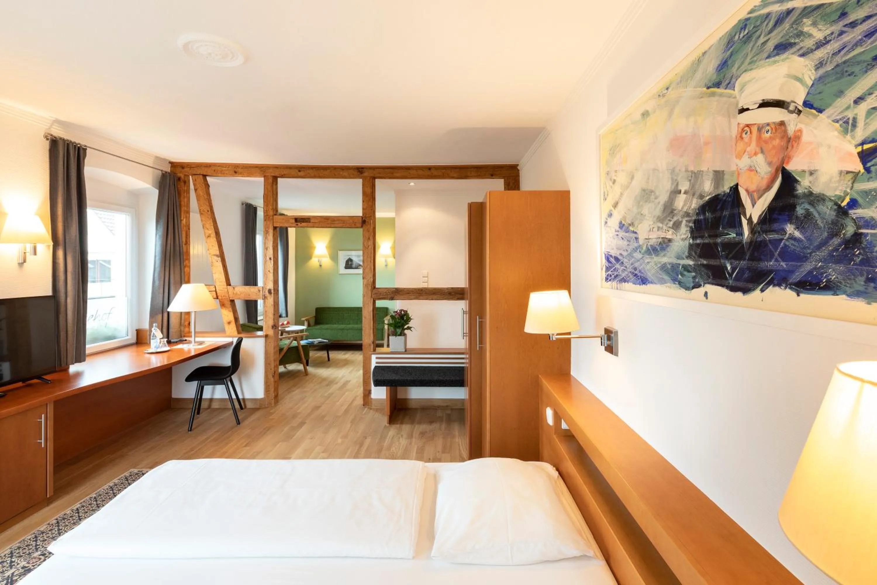 Bedroom, Bed in Hotel Seehof