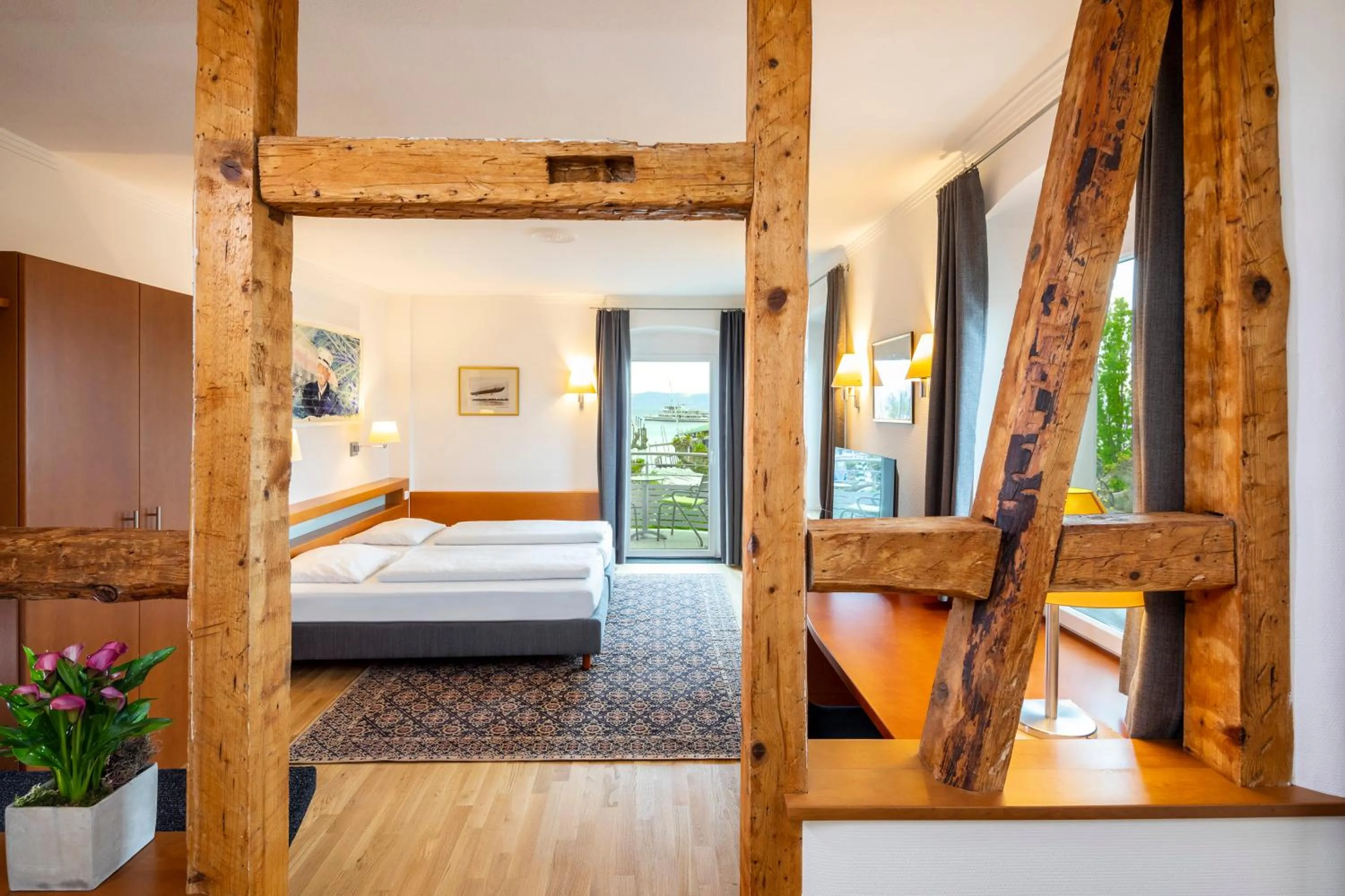 Bedroom, Bed in Hotel Seehof