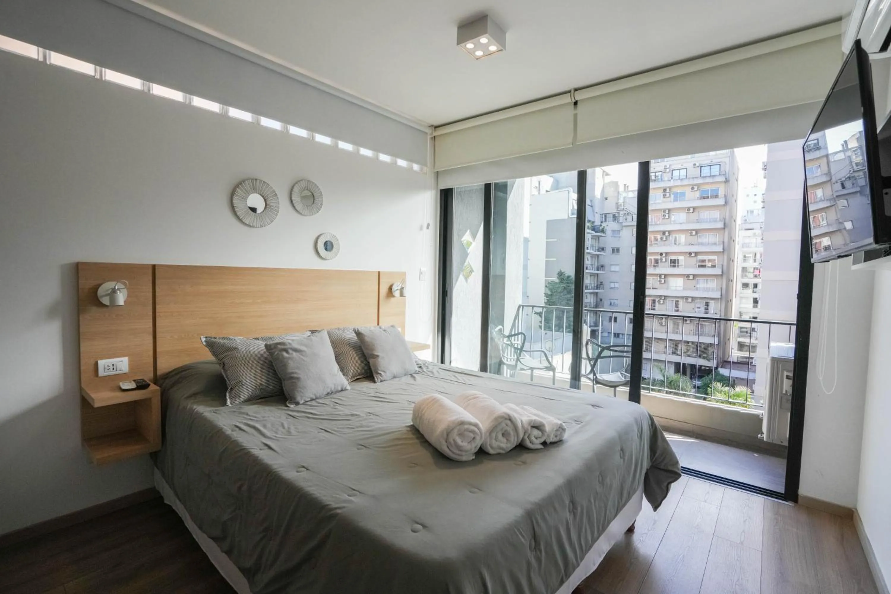 Bed in Monroe Suites