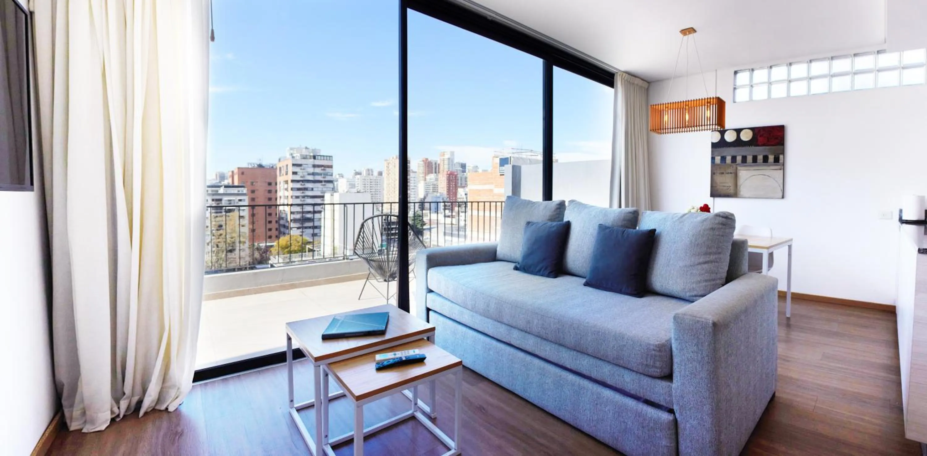 Living room in Monroe Suites