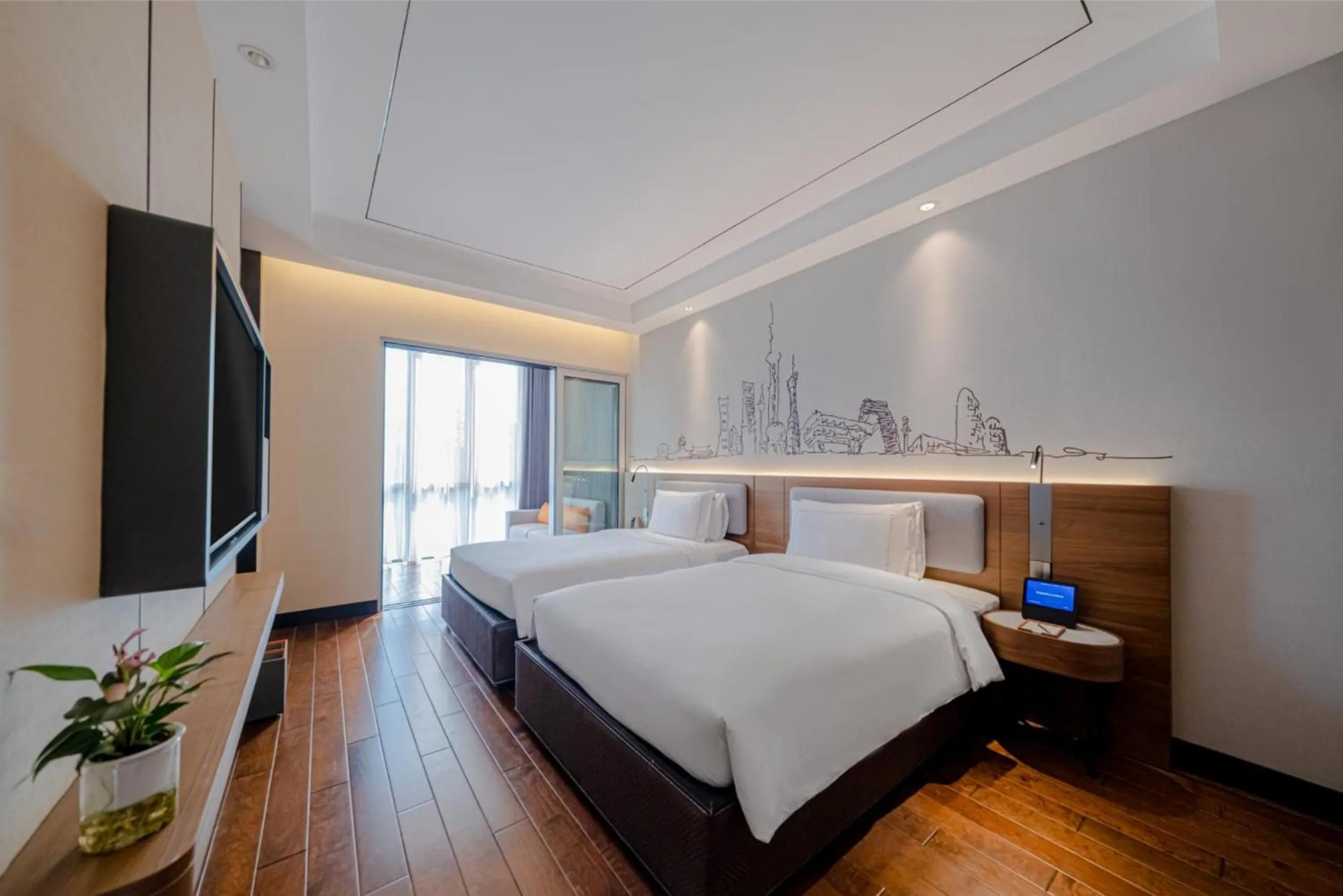 Bed in UrCove by Hyatt Shanghai Pudong East
