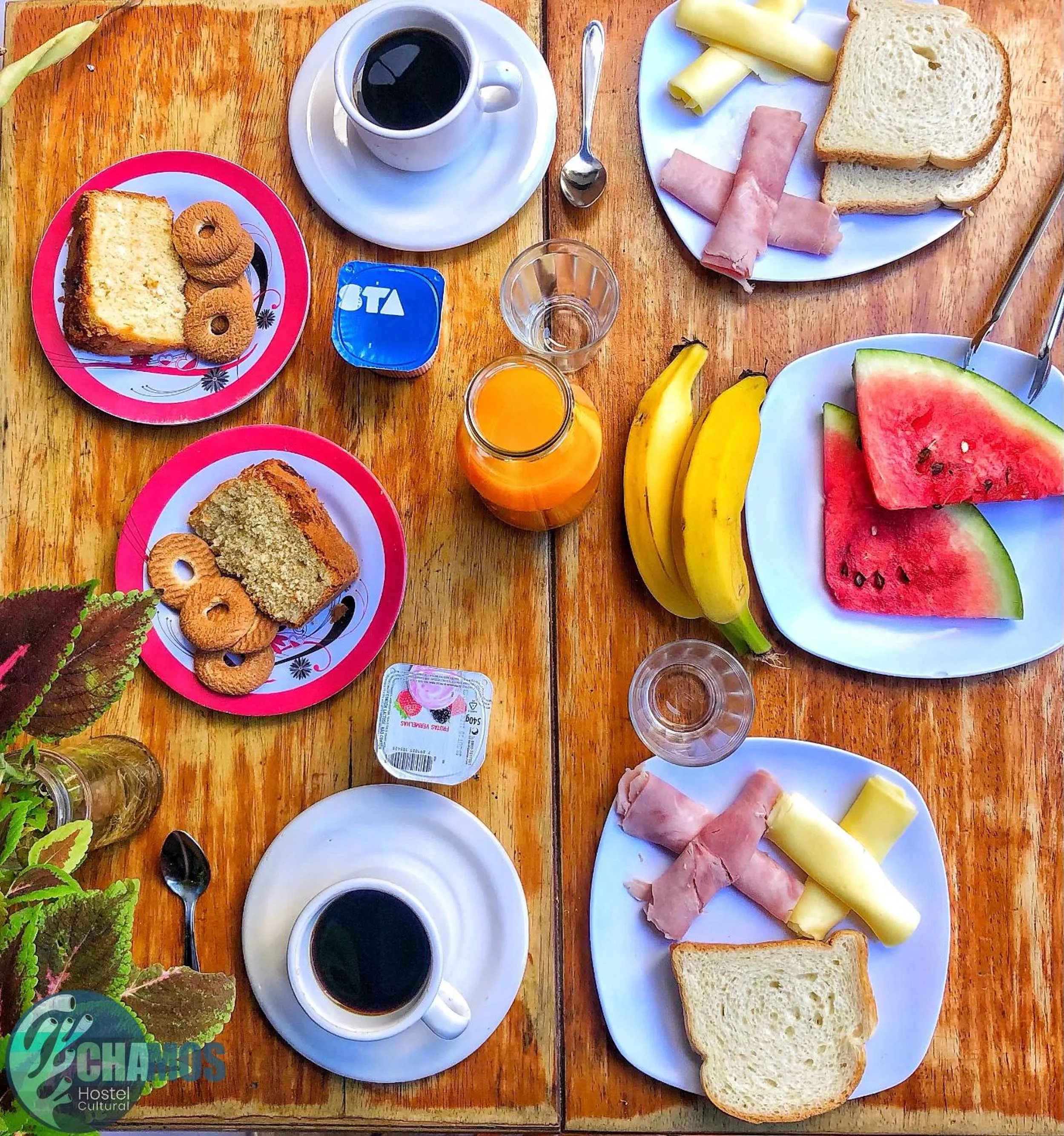 Continental breakfast in Chamos Hostel Cultural