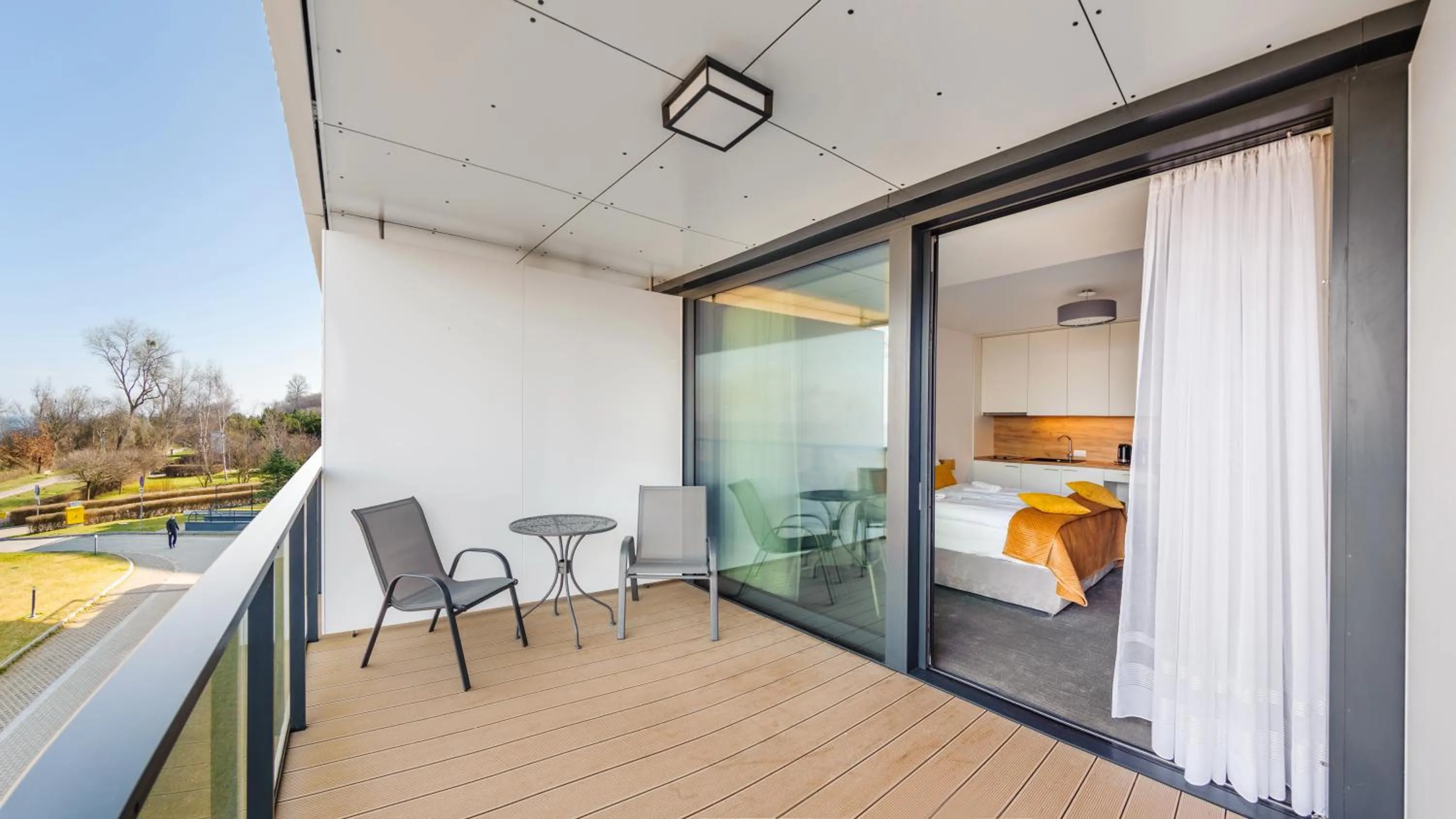 Balcony/Terrace, Bed in Seaside Kołobrzeg, Sun & Snow