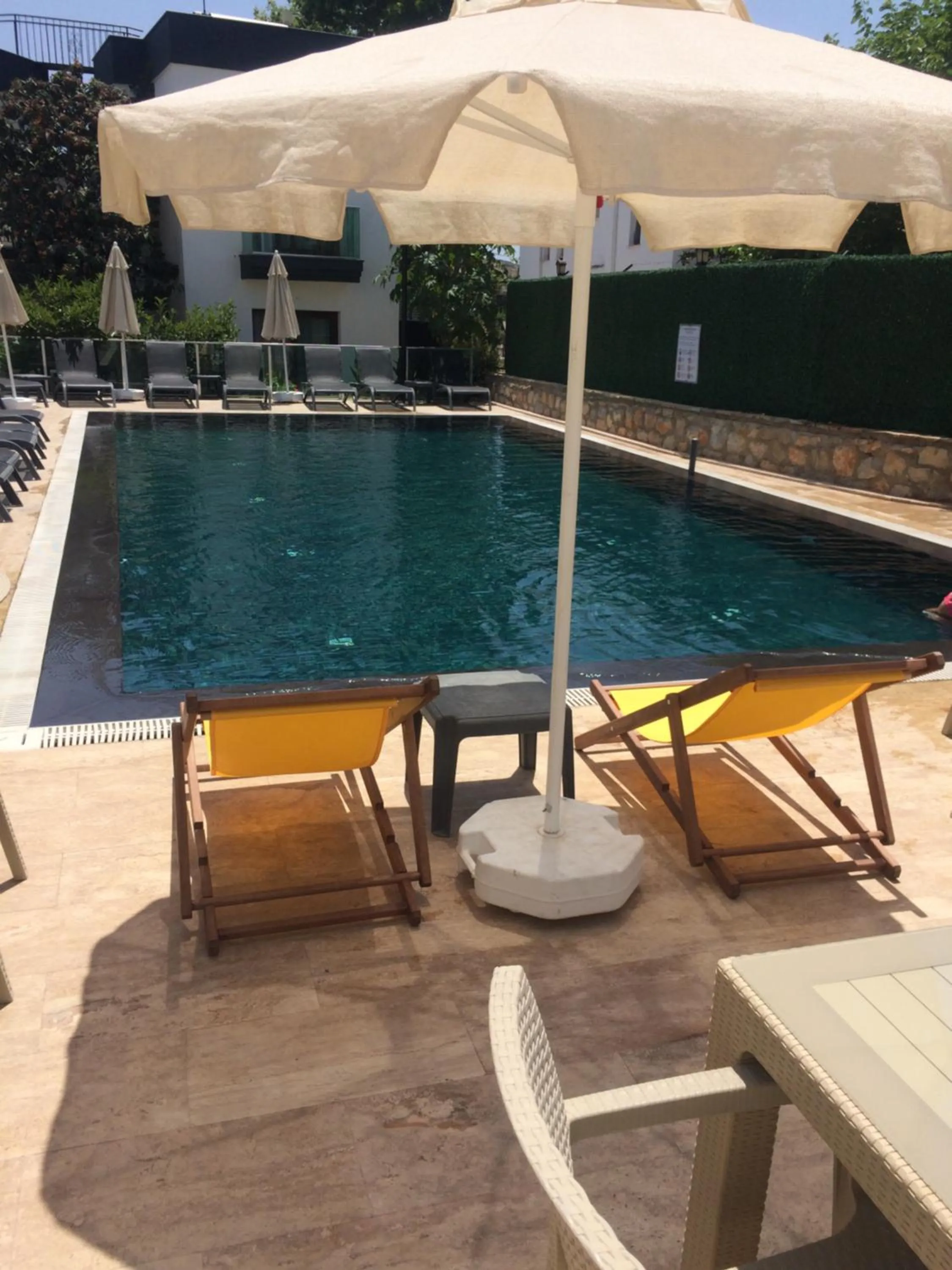 Pool view in Orya Aparts