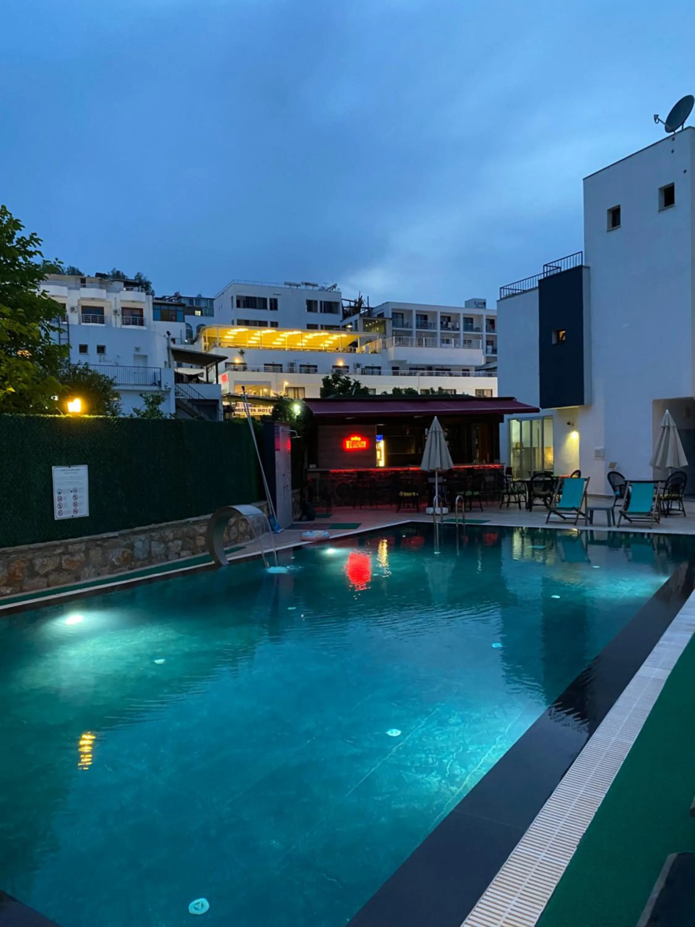 Pool view in Orya Aparts