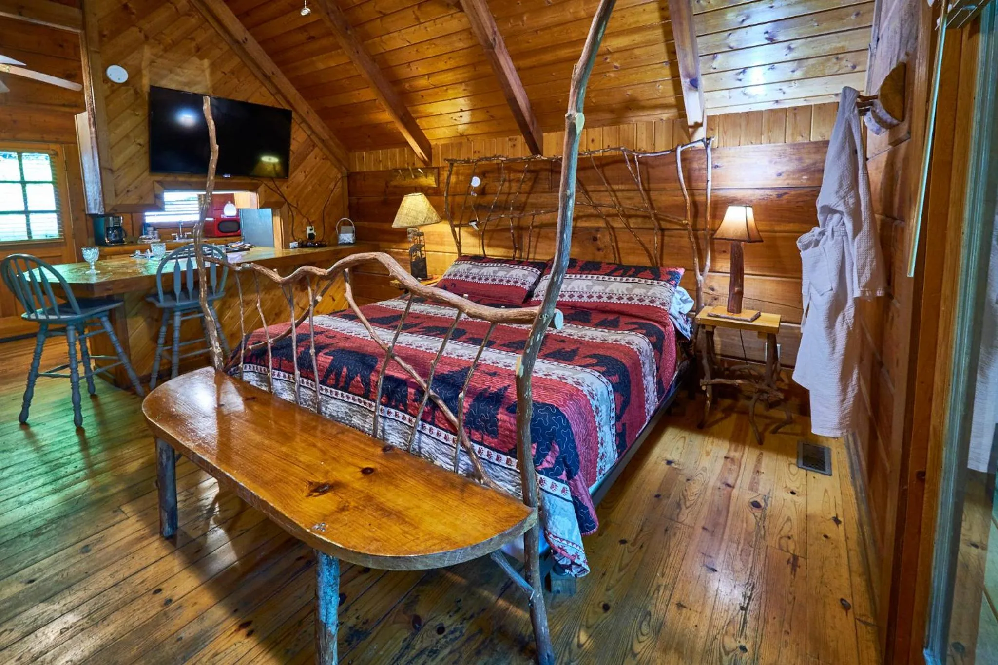 Bed in Gatlinburg Adventure Cabins