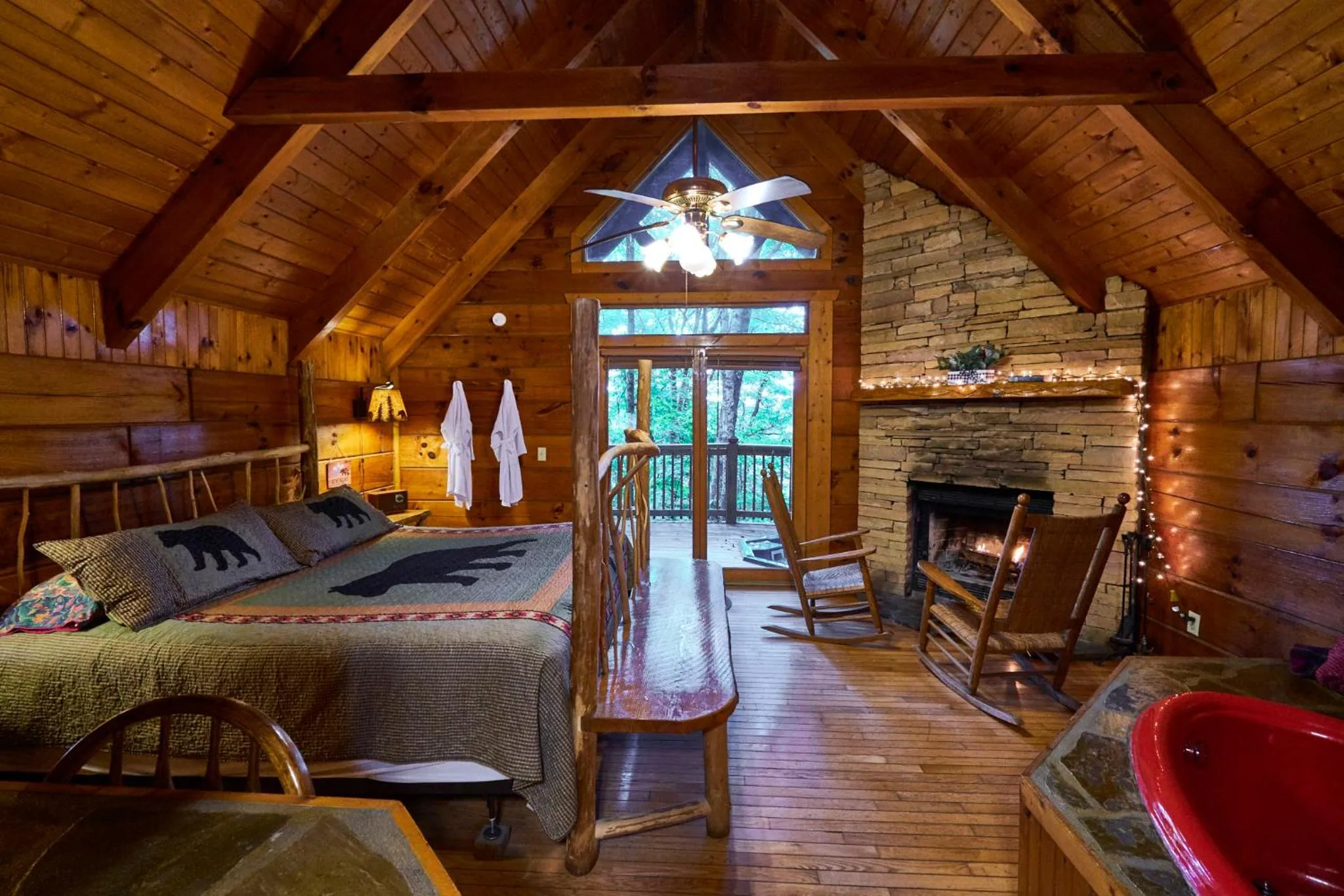 Bed in Gatlinburg Adventure Cabins