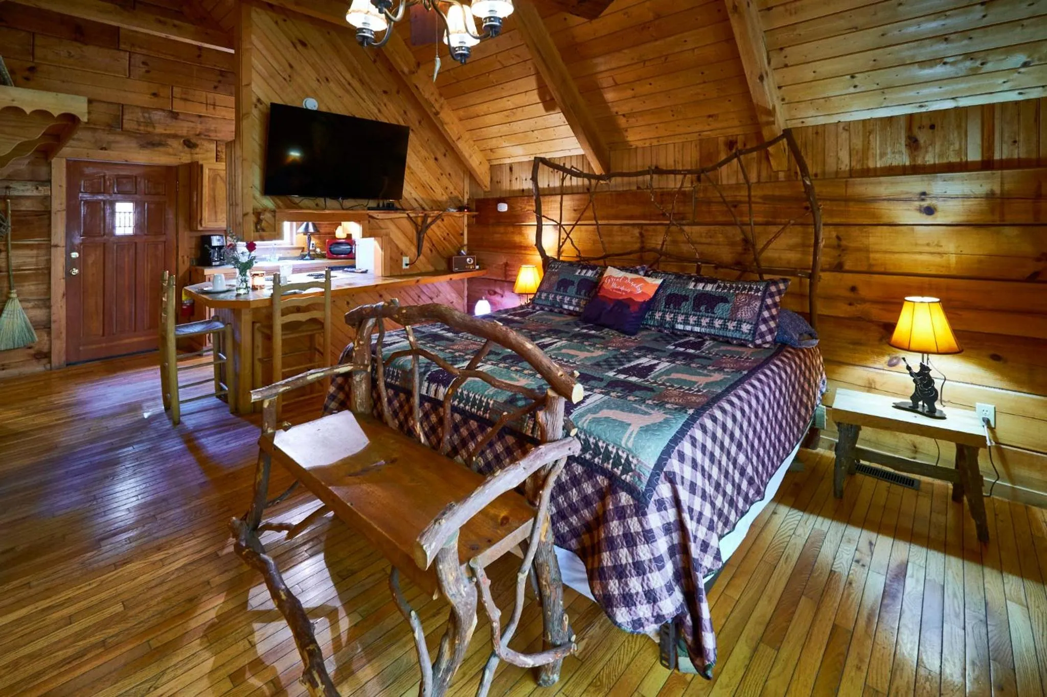 Bed in Gatlinburg Adventure Cabins