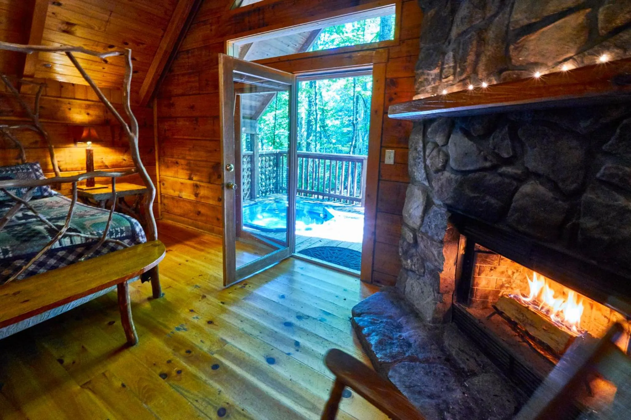 Bed in Gatlinburg Adventure Cabins