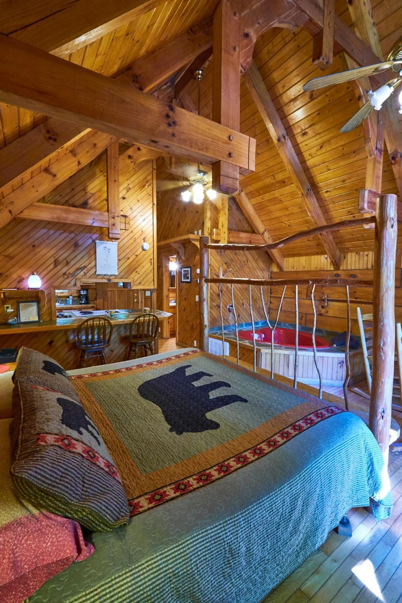 Bed in Gatlinburg Adventure Cabins
