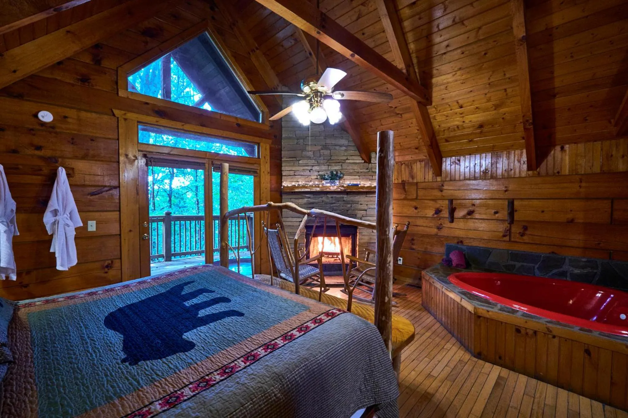 Bed in Gatlinburg Adventure Cabins