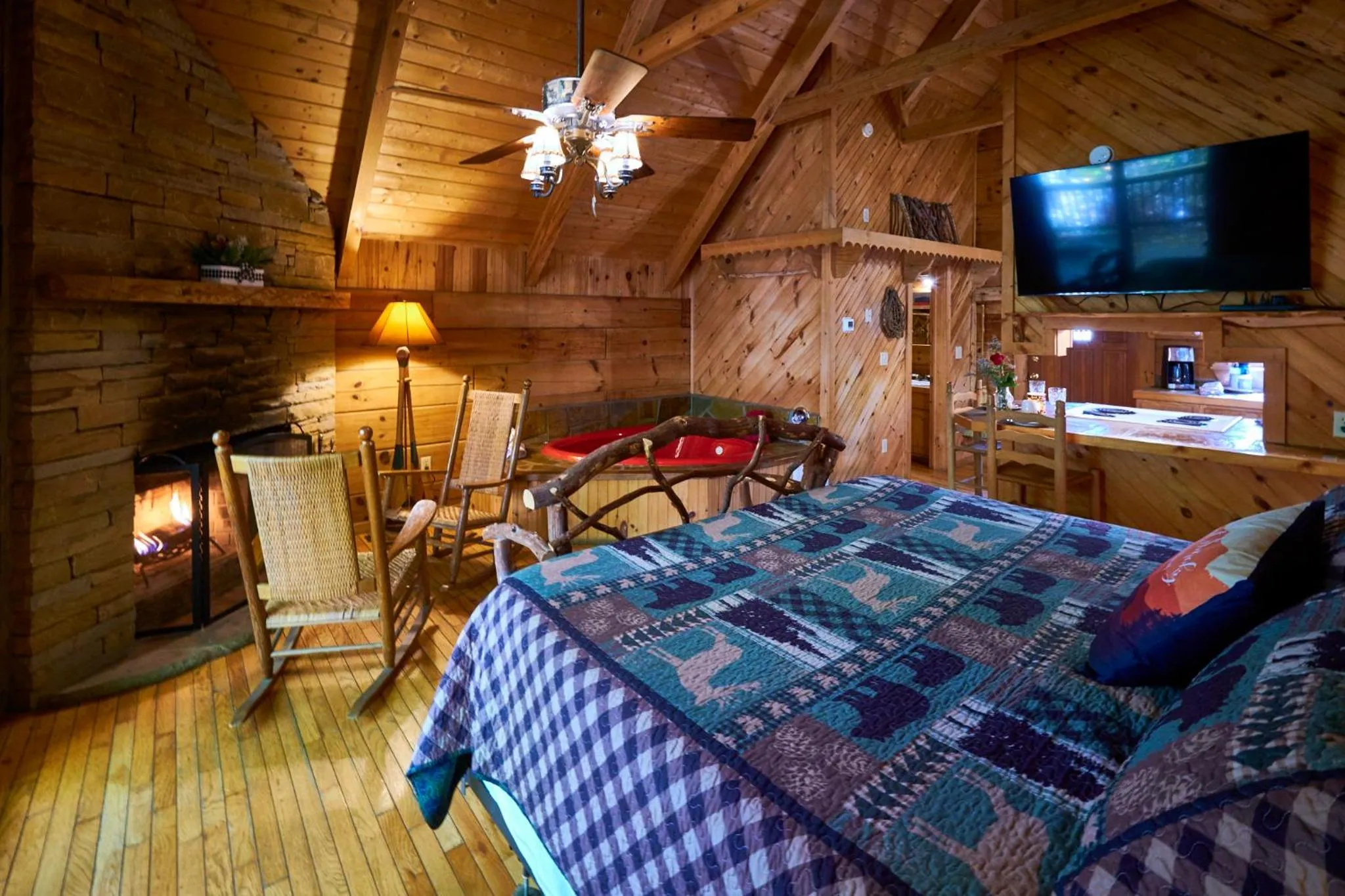 Bed in Gatlinburg Adventure Cabins