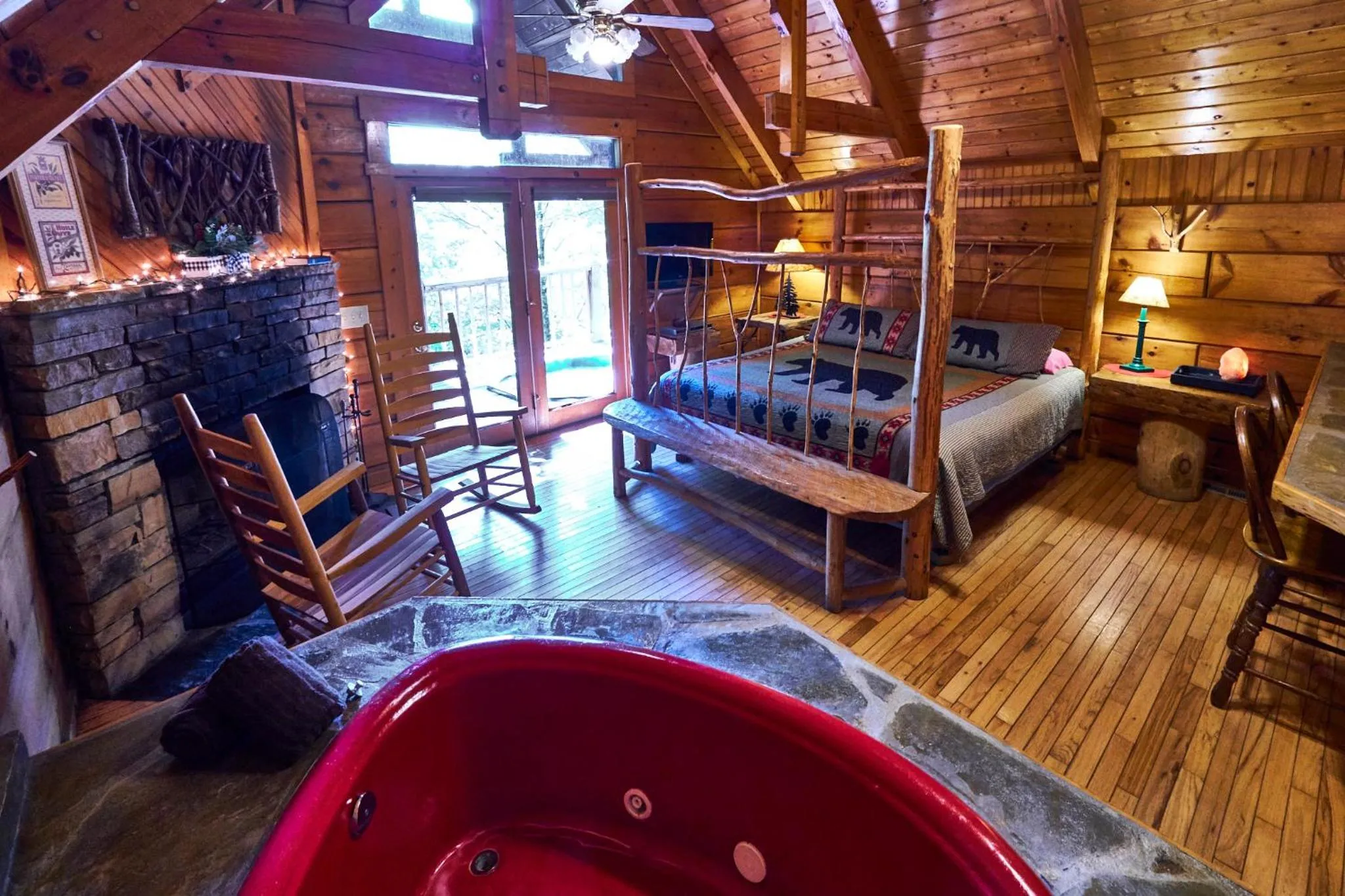 Bed in Gatlinburg Adventure Cabins